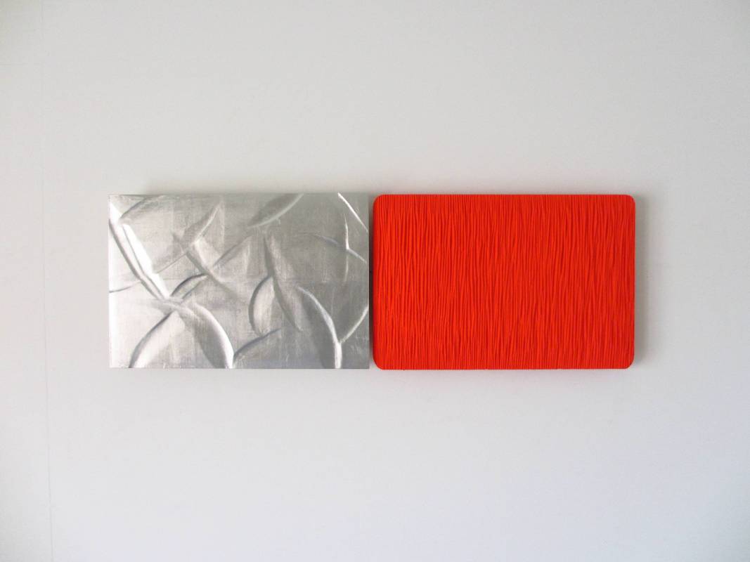 坪田昌之 Masayuki Tsubota -  YT-532 The Wall of Self_tfvey1 W74 × D3.5 × H24.5 cm 打底劑、油彩、木材、錫箔  Gesso, Oil on Basswood, Tin Foil 2012