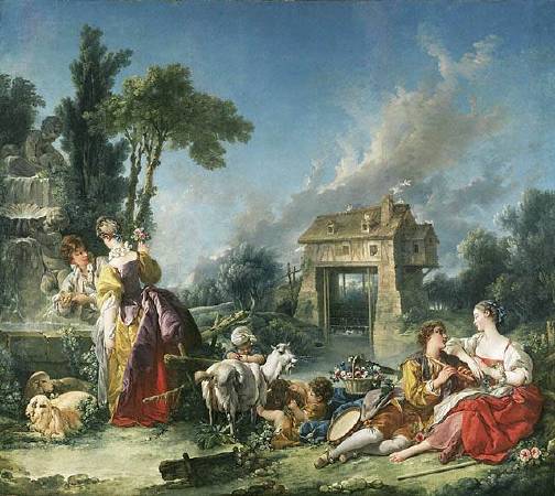 布雪《愛之泉》（The Fountain of Love），1750。圖/取自Wikiart.org。