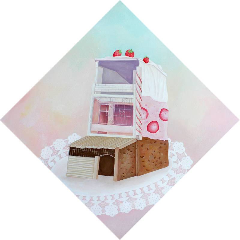 蛋糕>> 《假想甜蜜2》，2015，壓克力畫布，50x50cm