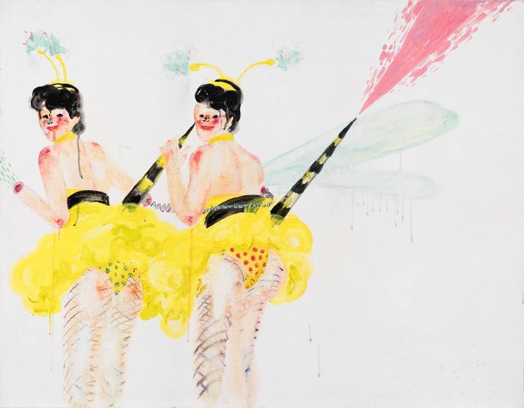 溫佳寧《蜜蜂美眉》，2016，壓克力顏料、畫布，116.5 × 91 cm