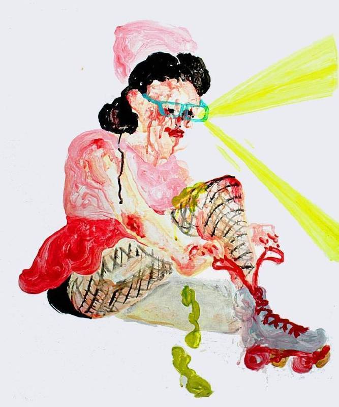 溫佳寧《扮裝皇后》，2015，壓克力顏料、木板，53 x 65 cm