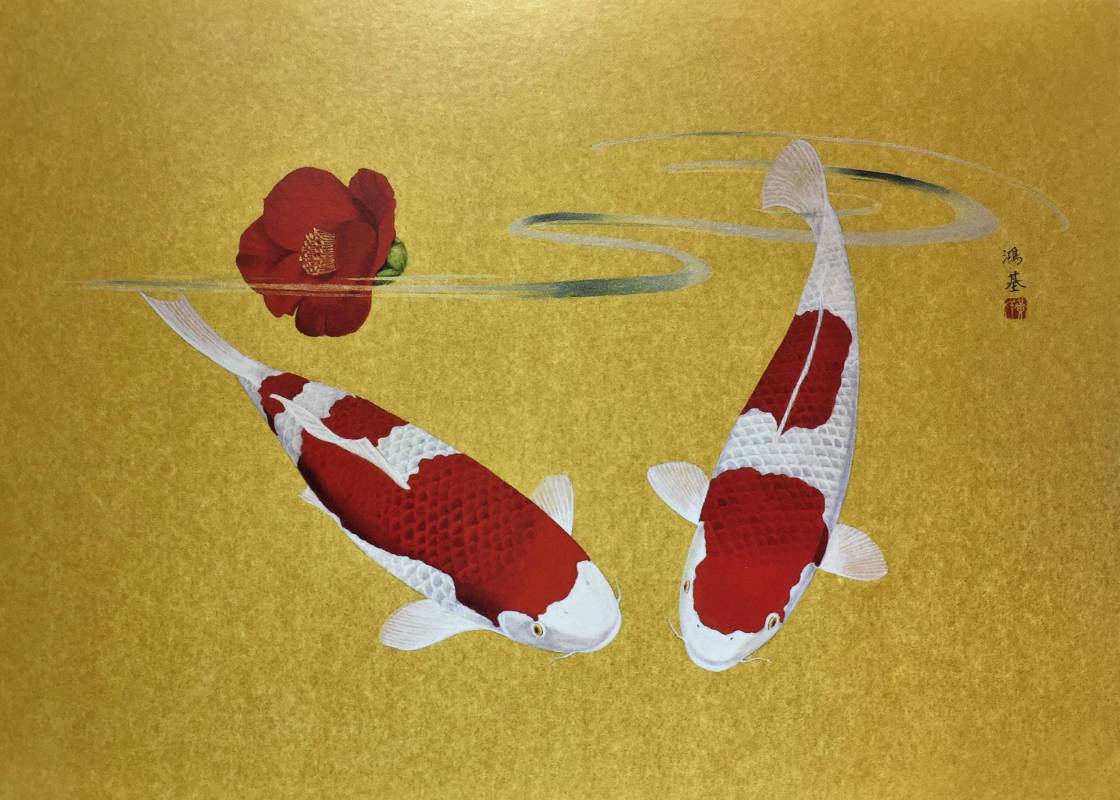 2016 鯉魚 53X72.5cm 膠彩絹本