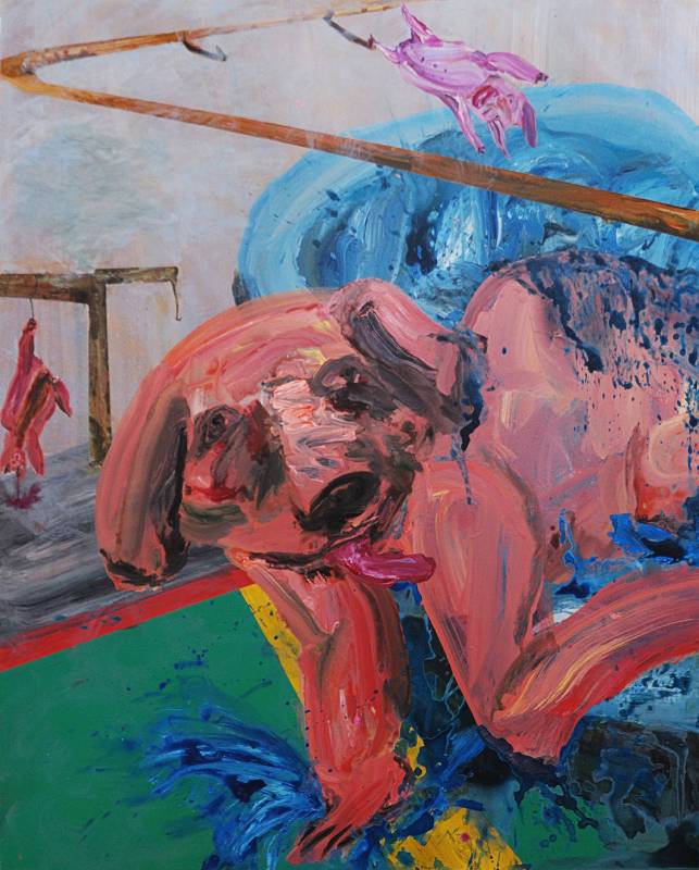 蔡瑞恒《工廠變種》，2017，壓克力顏料、畫布，130 x 163 cm