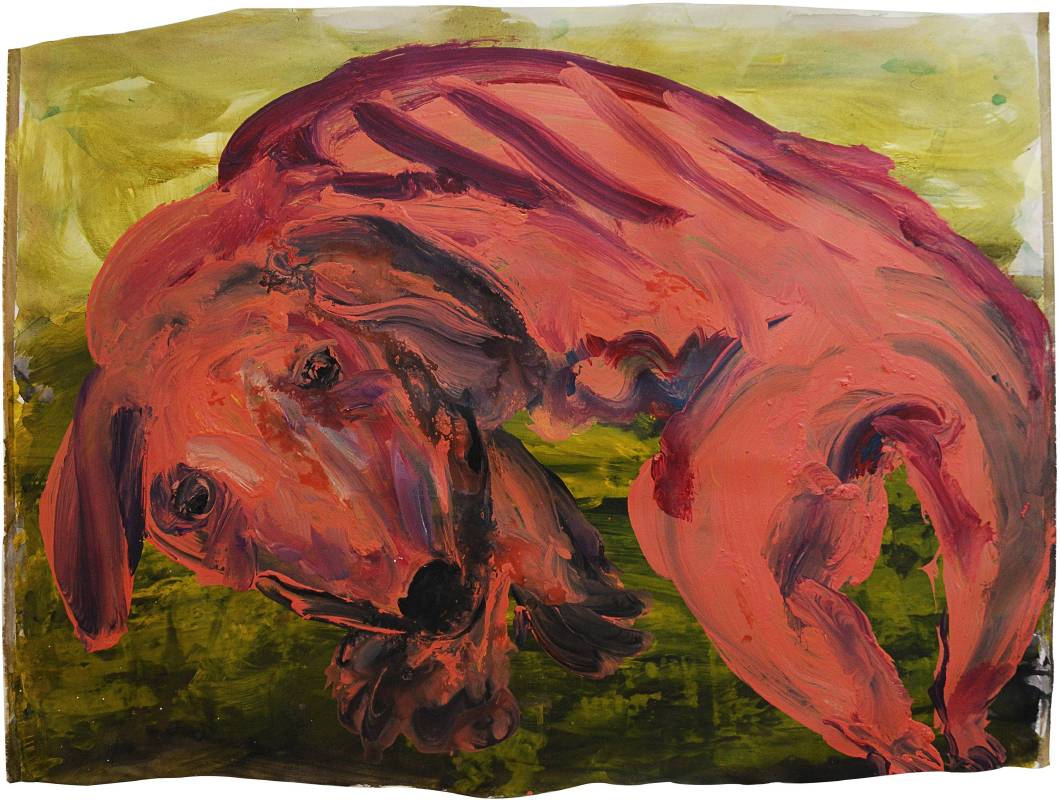 蔡瑞恒《吃手手》，2017，壓克力顏料、畫布，144 x 108 cm