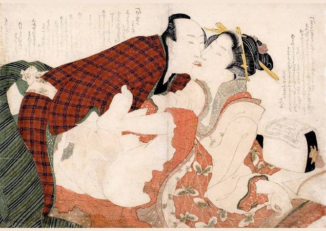 https://commons.wikimedia.org/wiki/File:Hokusai,_A_Makeshift_Pillow_From_the_series_Picture_Book()_Patterns_of_Couples_(Ehon_tsui_no_hinagata),_c._1812.jpg
