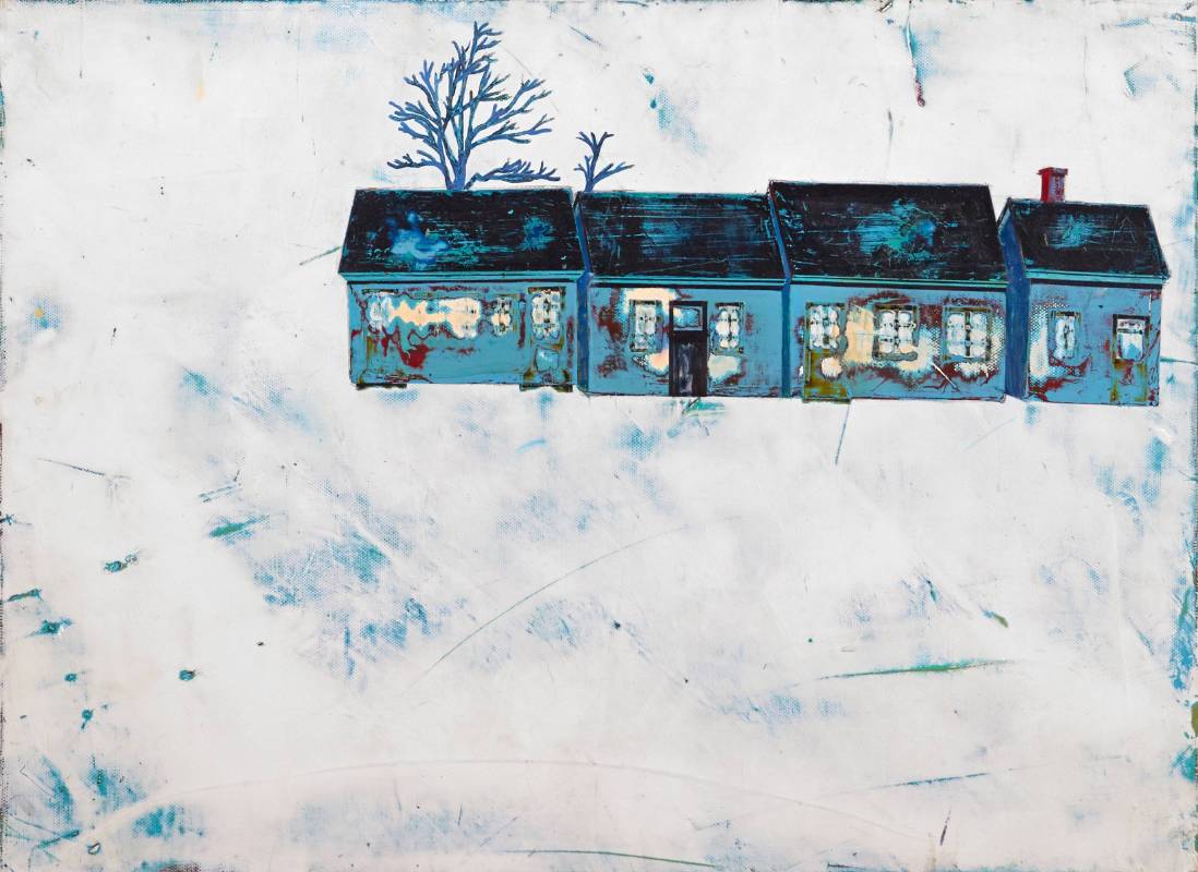 林晏竹   <忘記名稱的莊園>，2010，壓克力顏料、畫布，41x31.5cm