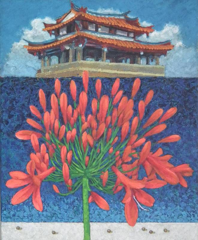 劉洋哲  愛情花-東門城 2017年 65×53cm 油彩畫布 / LIU Yang-Che Flower of Love-East Gate City 2017 65×53cm Oil on canvas 