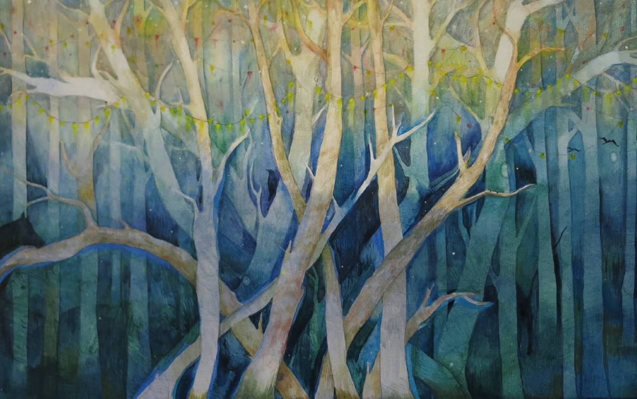 陳亭君 林間的影子 2015年 33x53cm 油彩畫布 / CHEN Ting-Chun The Shadows in The Woods 2015 33x53cm Oil on canvas