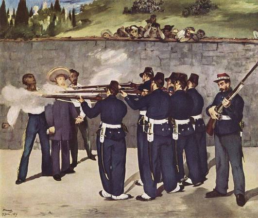 《槍決國王馬克西米連》（The Execution of Emperor Maximilian），1868-69。圖/取自Wikipedia。