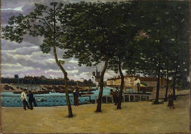 基約曼《塞納河景觀》（View of the Seine, Paris），1871。圖/取自Wikipedia。