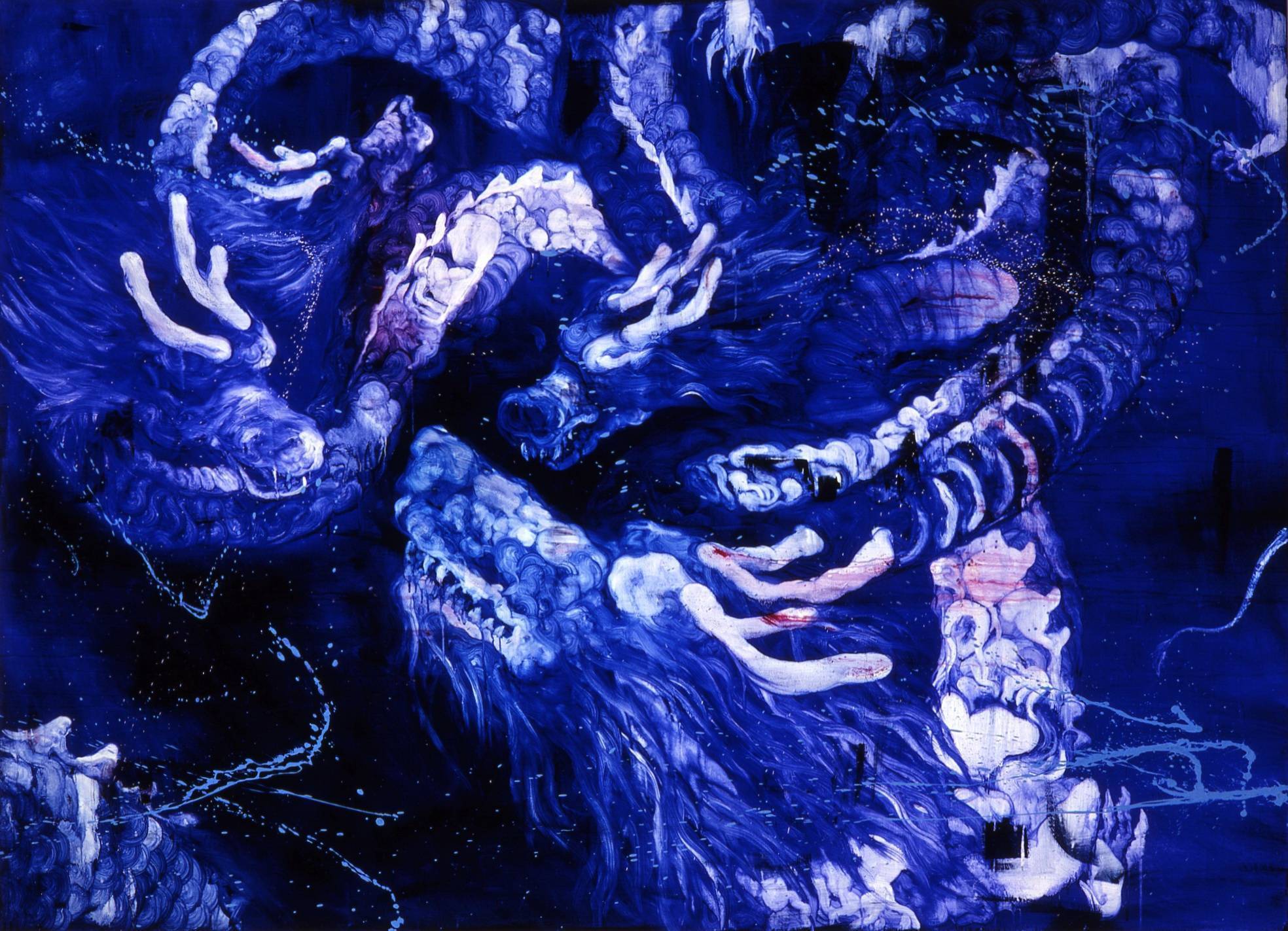 常陵|五花肉系列-肉花鳥-龍昇圖|2009|油彩|146x200cm