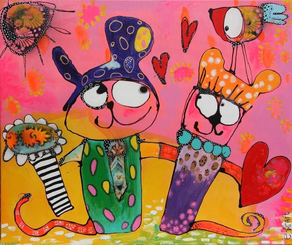Esther Ziher《Ginczinger_Pinky and friends》油畫 120×100cm 2017 荷蘭