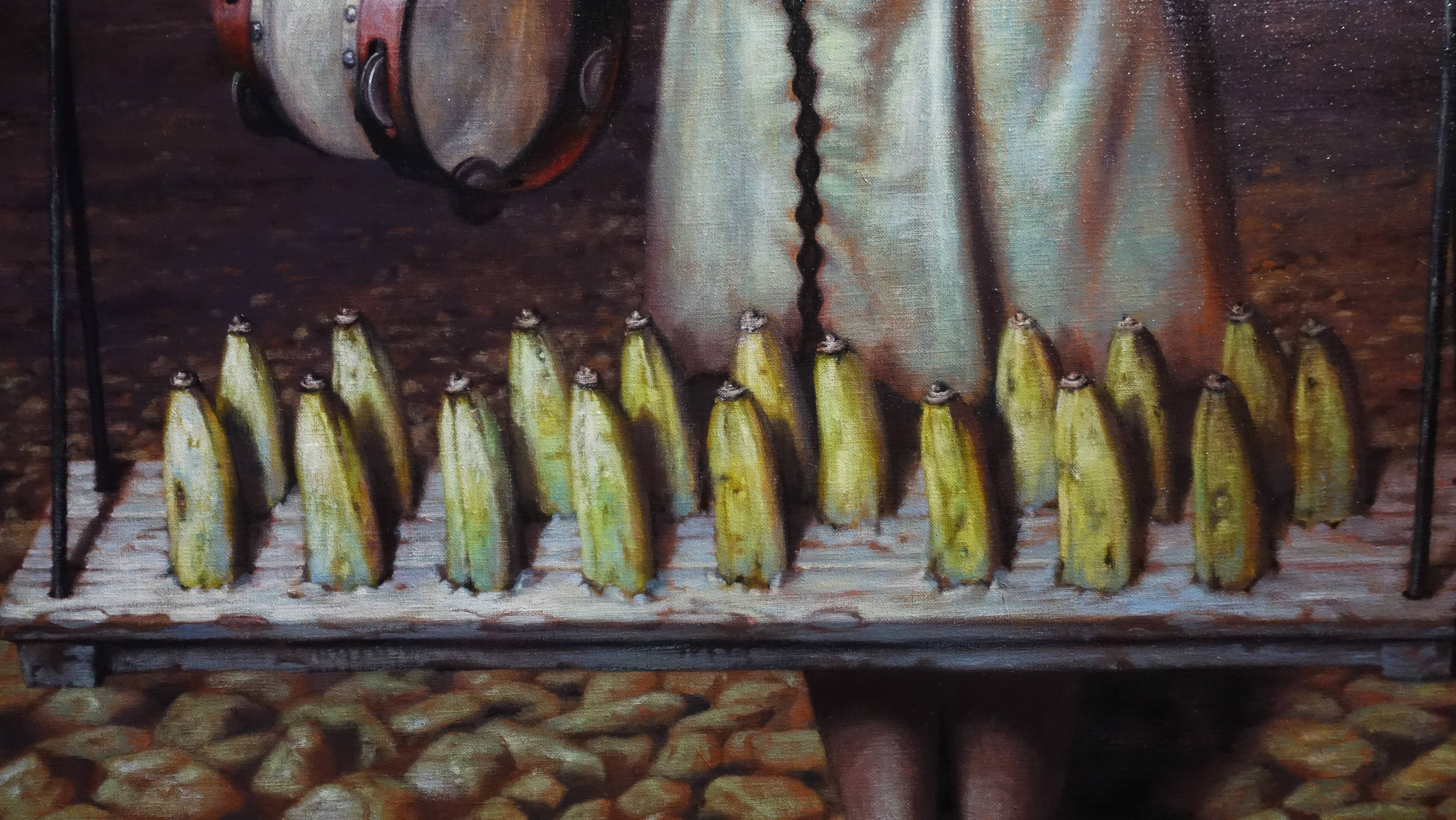 林世雍，《依圖服用5》細部，油彩。圖/非池中藝術網攝。