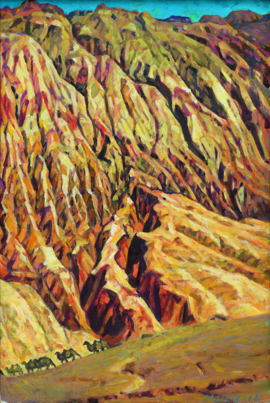 李全淼，大西北系列之火燄山，120x80cm，2016年。