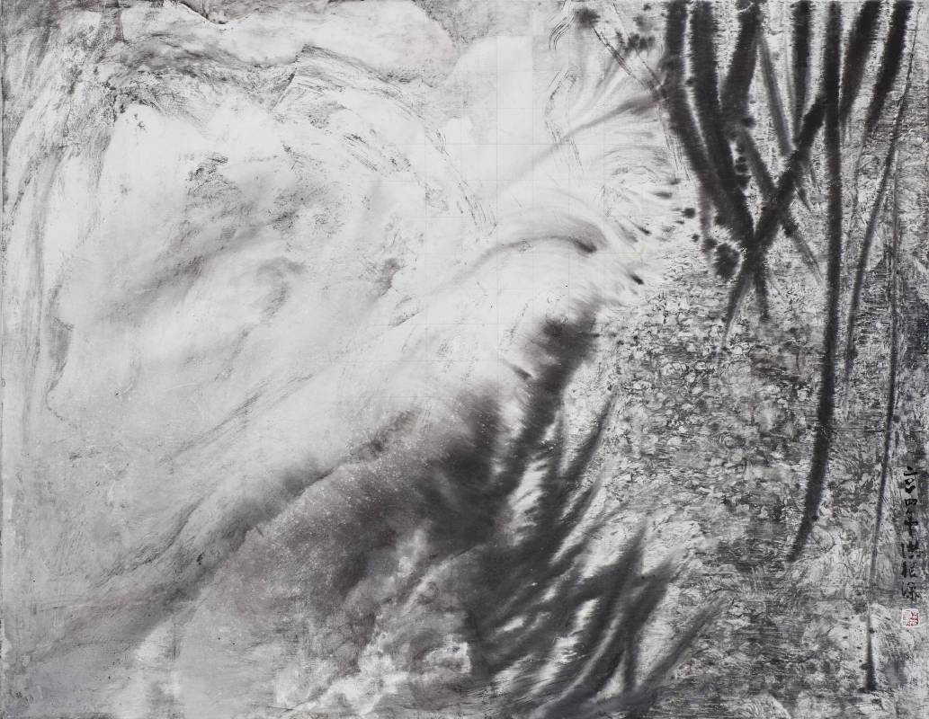 幽徑, 91x116cm, 壓克力彩、水墨、畫布, 2014