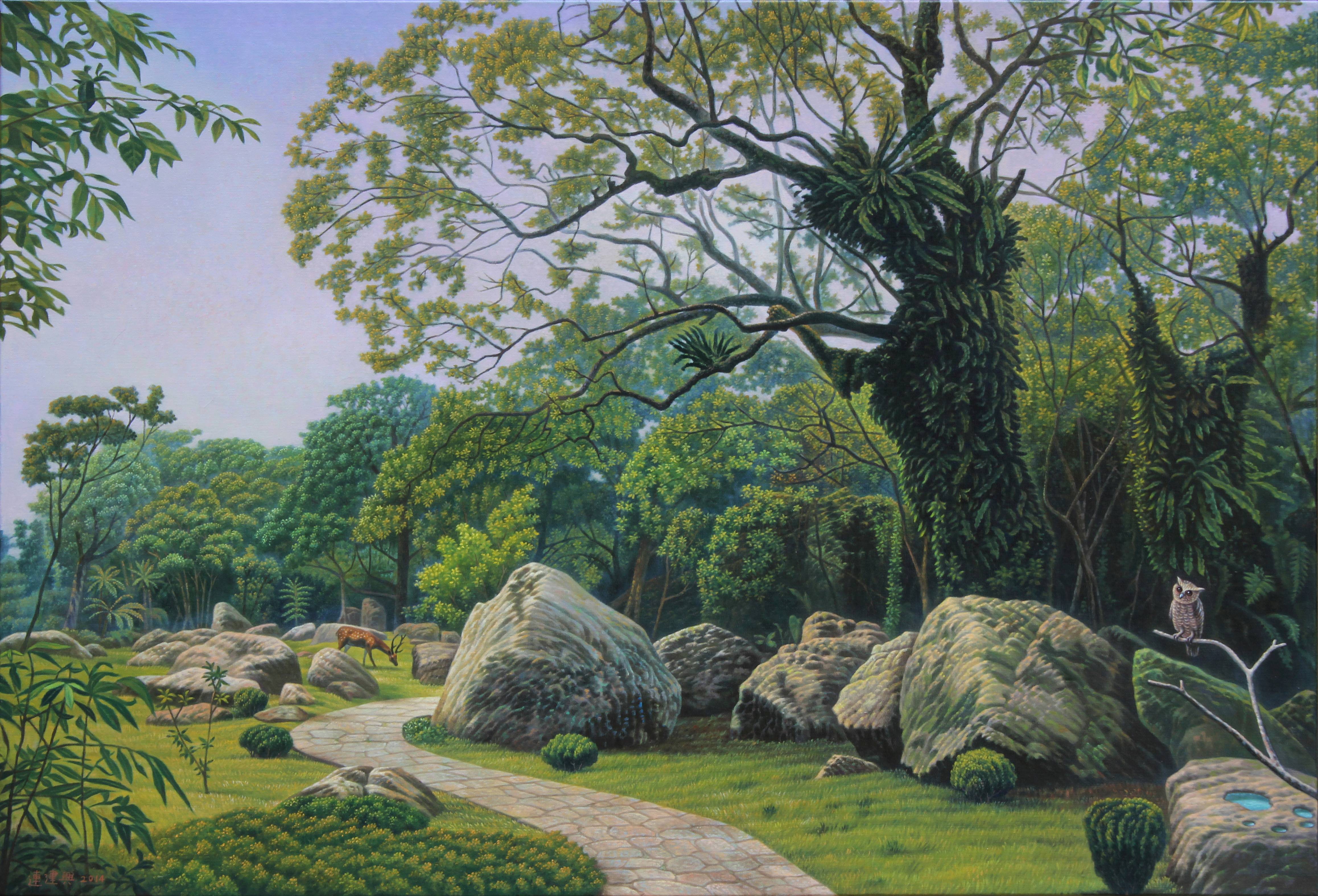 連建興｜歡喜森林｜2014｜油彩｜91x116.5cm