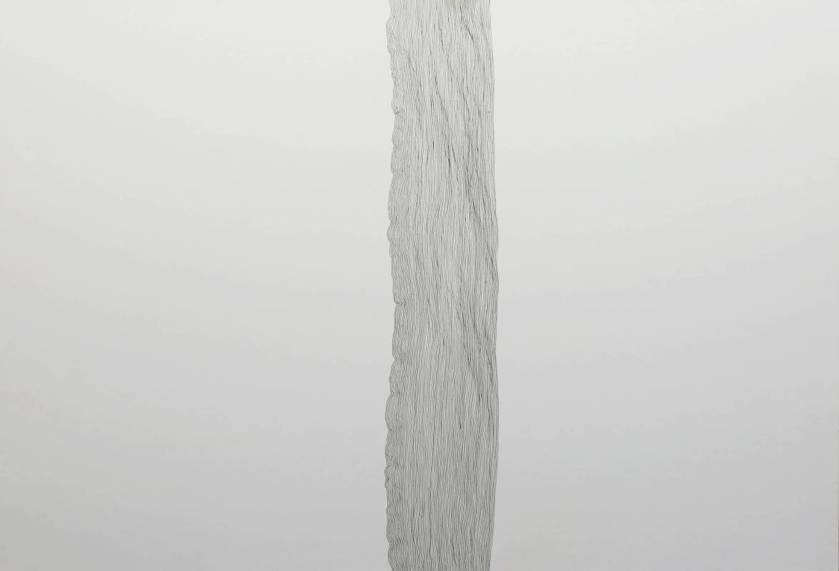 王昱翔, 慣線2, 2016年, 78x55cm, 黑色原子筆.紙