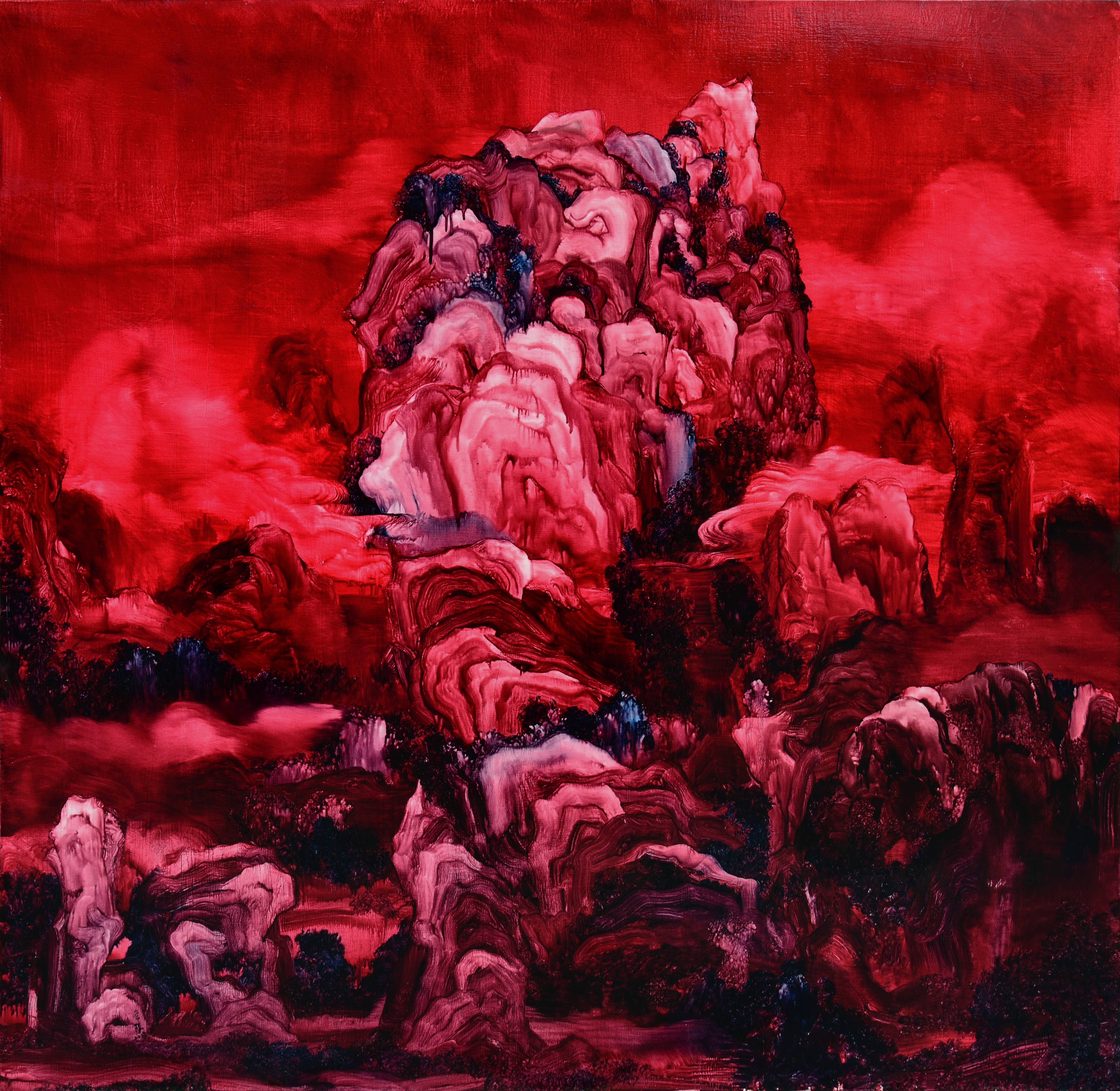 常陵｜五花肉系列－肉山水－山獨白｜2018｜油彩｜150 x 150 cm