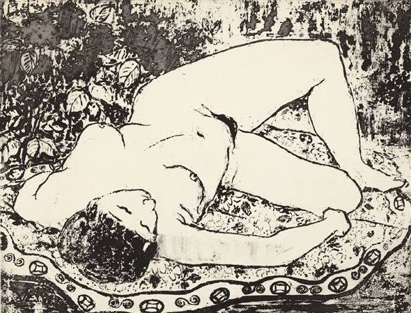 潘玉良，《Femme nue allongée》。圖/取自wikimedia
