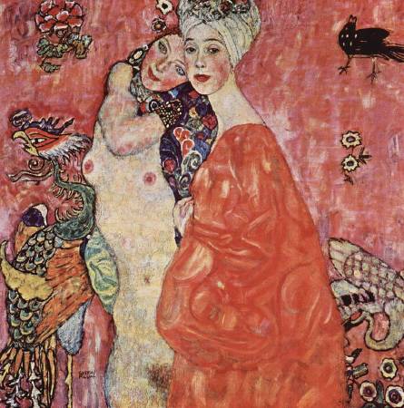 Gustav Klimt，《Girlfriends or Two Women Friends》，1916–17。圖/取自Wikimedia。