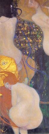 Gustav Klimt，《Gold Fish》(To my critics)，1901-1902。圖/取自Wikimedia。