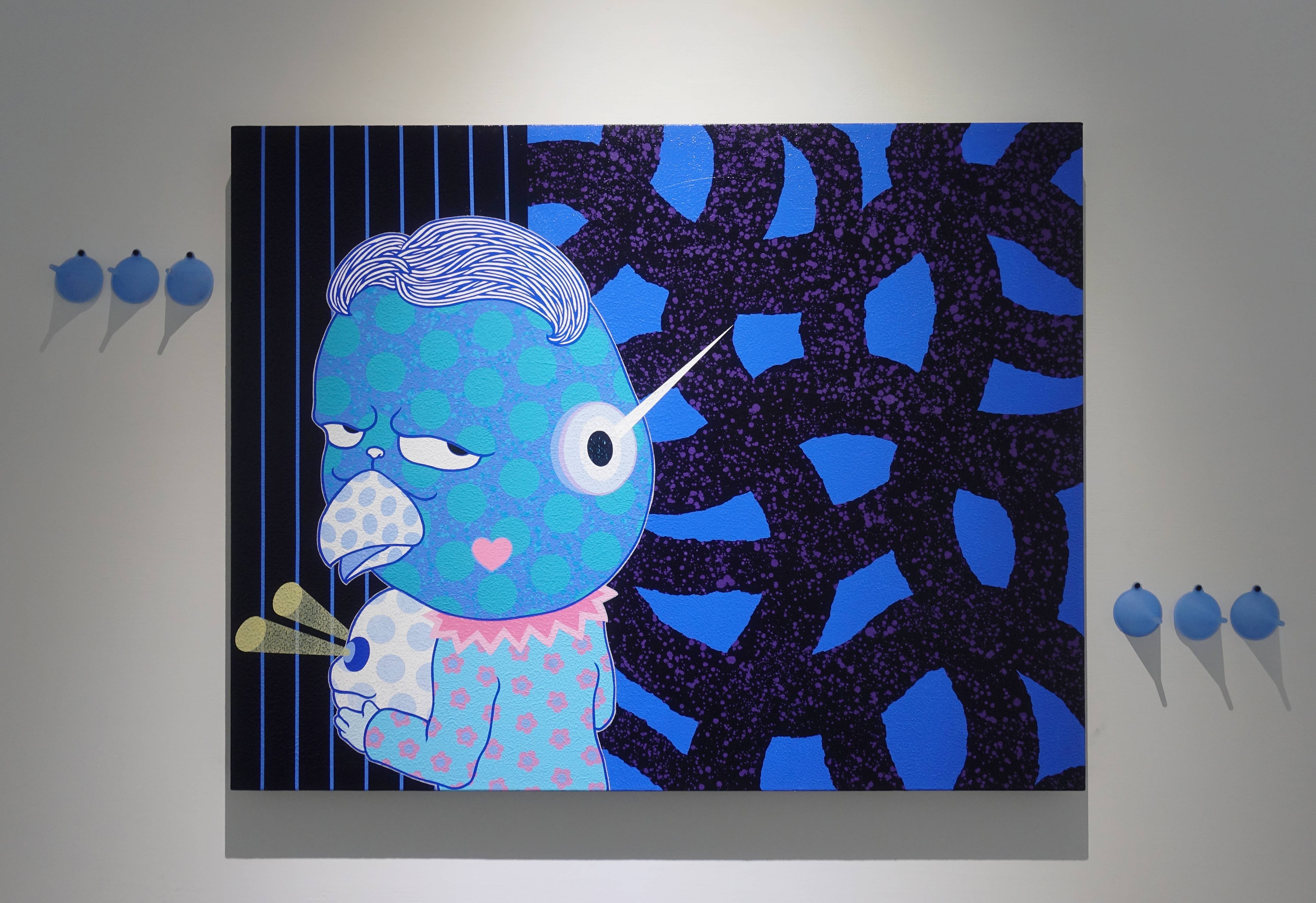 廖堉安，《悶騷人Smoulder》，壓克力、畫布，97x117 cm，2018。