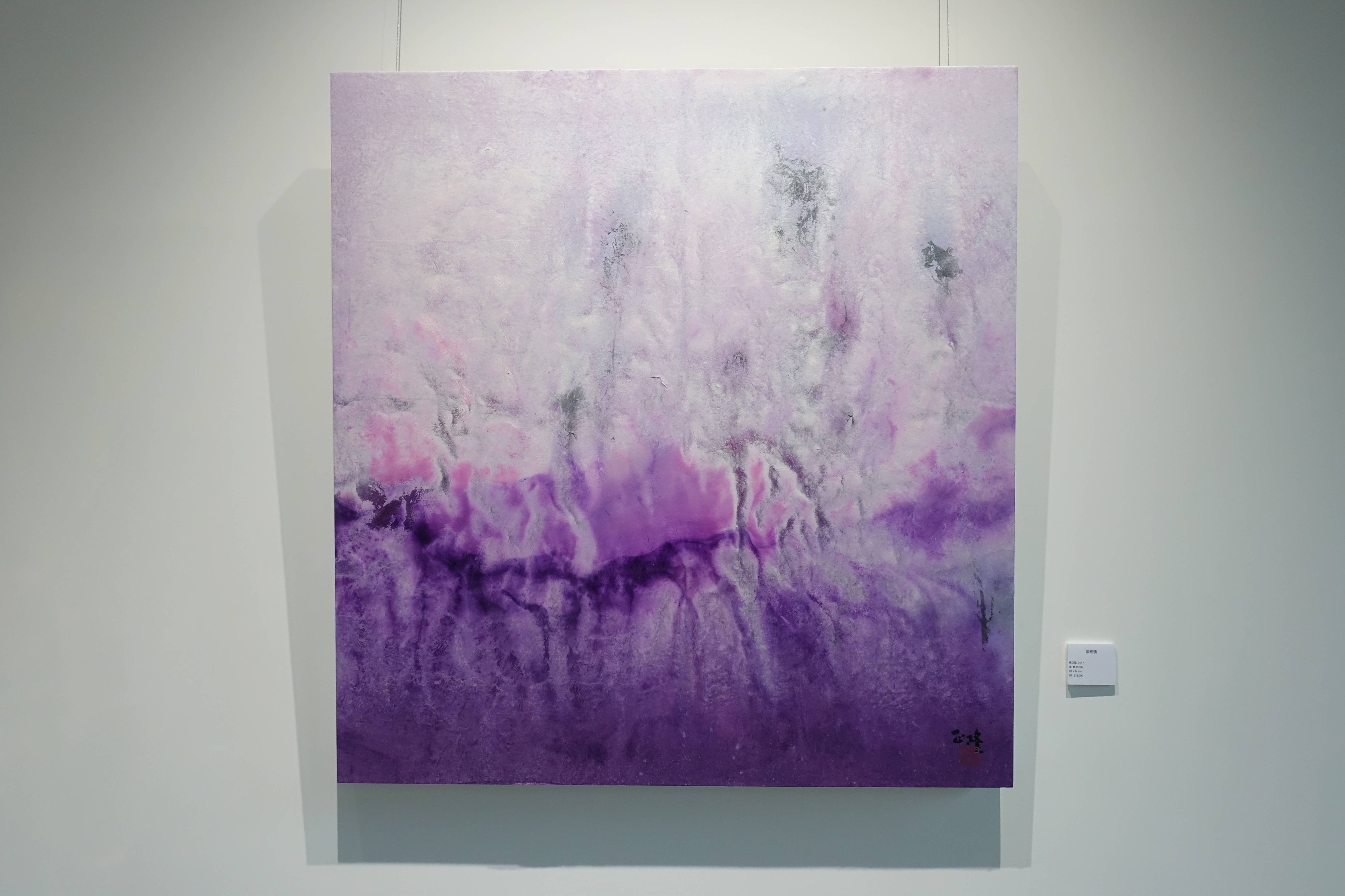 陳正隆，《紫玫瑰》，墨 壓克力彩，2017。