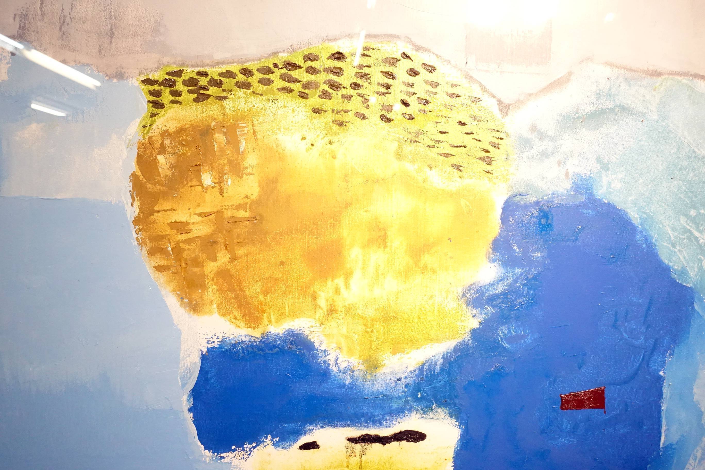 葉竹盛，石頭13（局部），油彩、畫布，2015年。