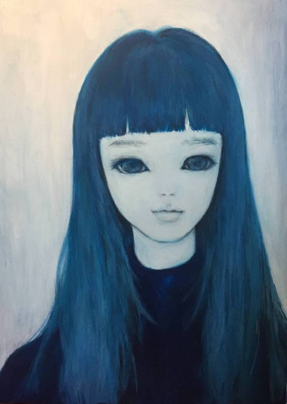 Blueness 名取 藍 33x24cm Acrylic on canvas