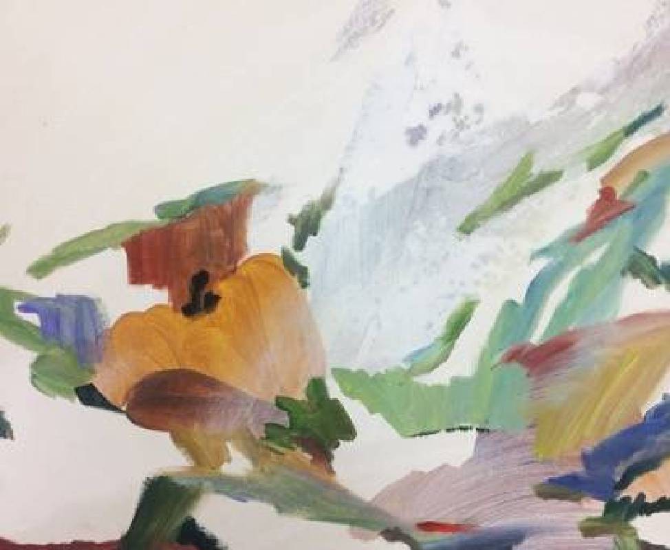 許佳琪作品《碎片》，油畫、壓克力，37.7x45cm，2018