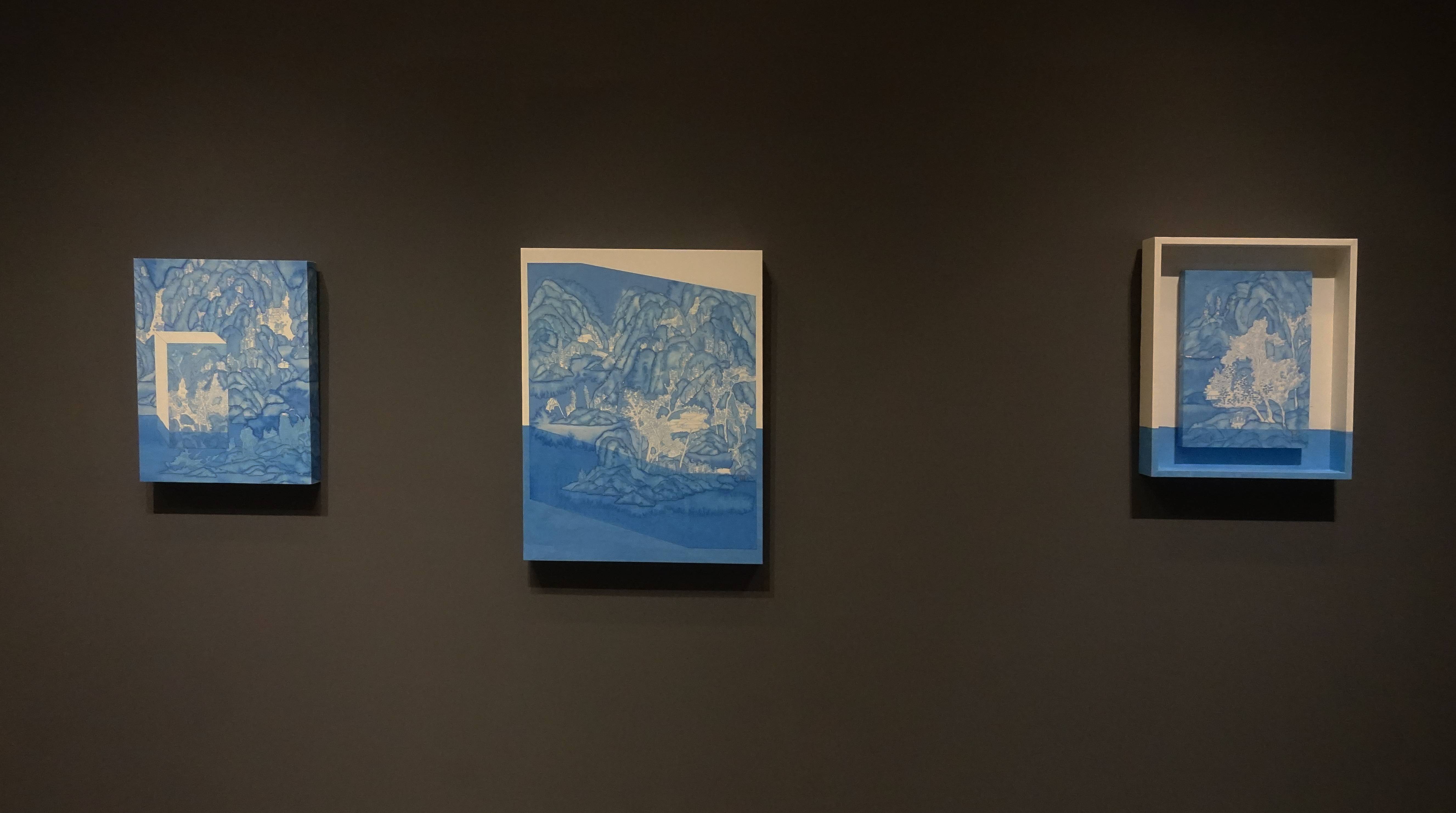 「藍心之物—李婷婷台灣首個展」於大觀藝術空間一樓展覽一隅。