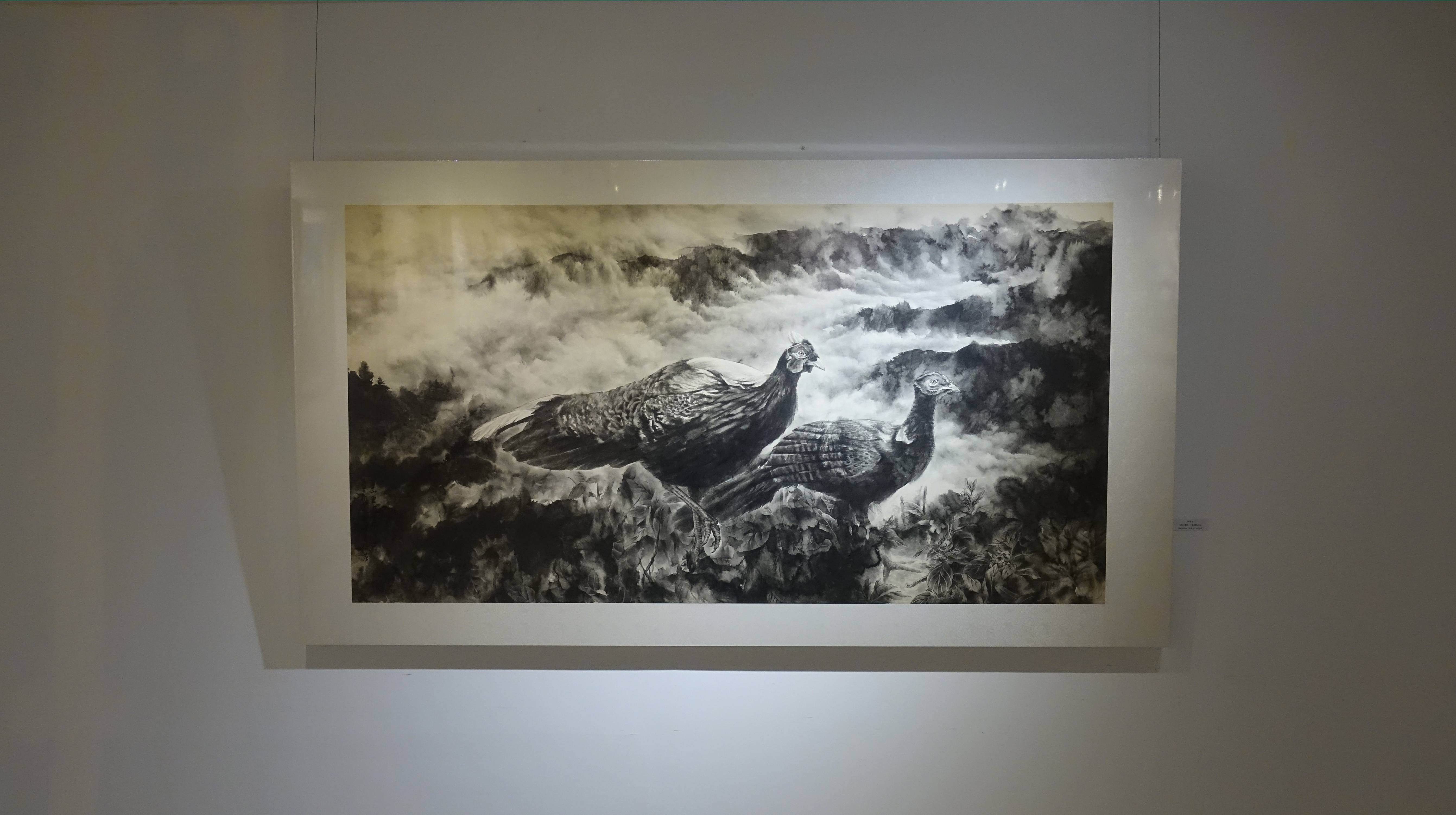 陳建焜，《大雪山雲遊》，工筆潑墨紙本，2012。