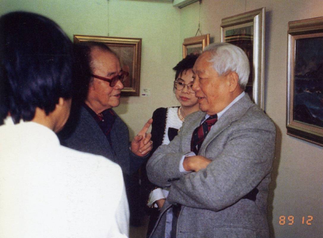 珍貴的歷史一刻，楊三郎與李石樵會面於印象畫廊。