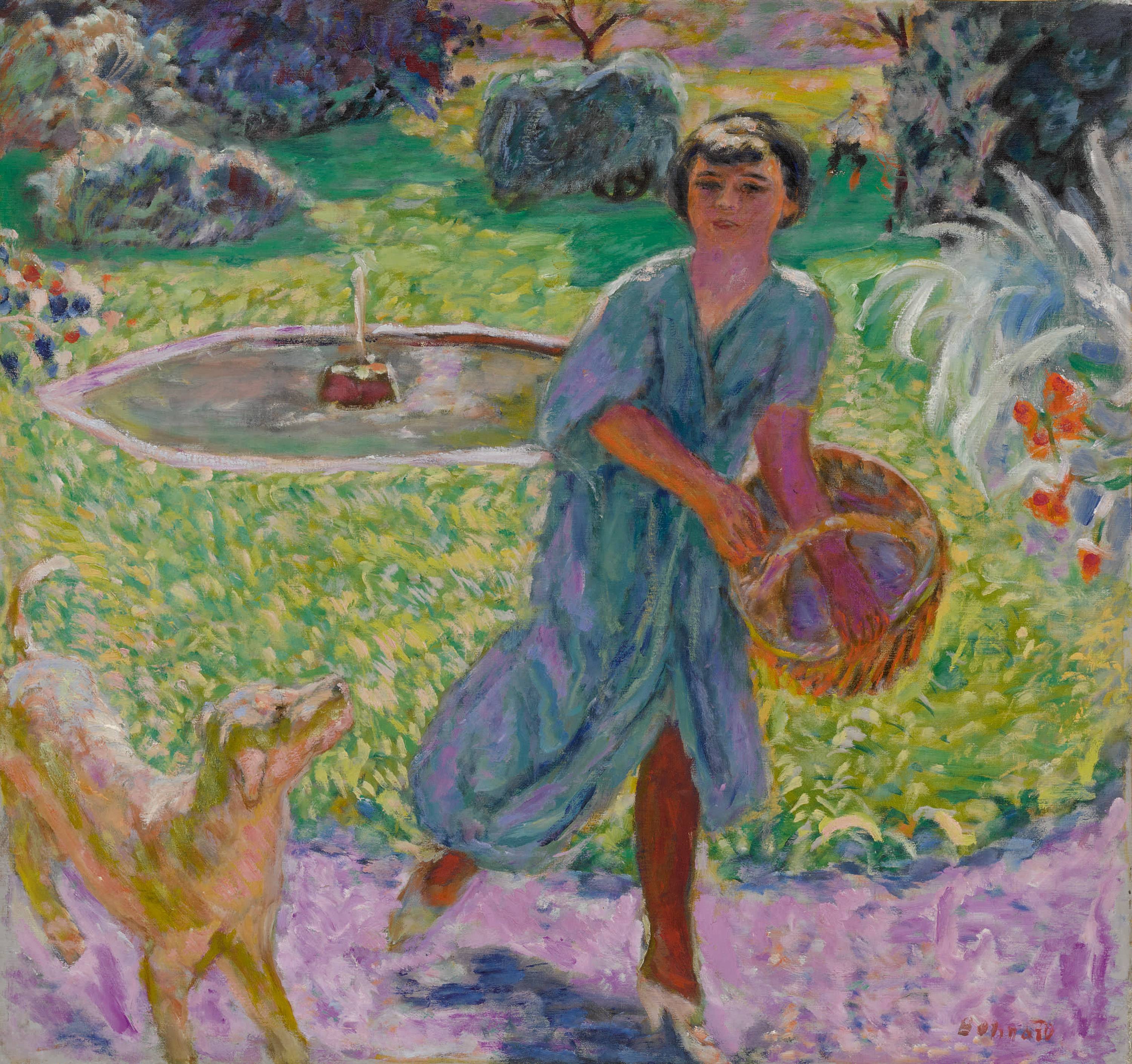 皮耶·博納爾（Pierre Bonnard） 《與小狗玩耍的少女》 1913年作 油彩畫布 圖/蘇富比提供