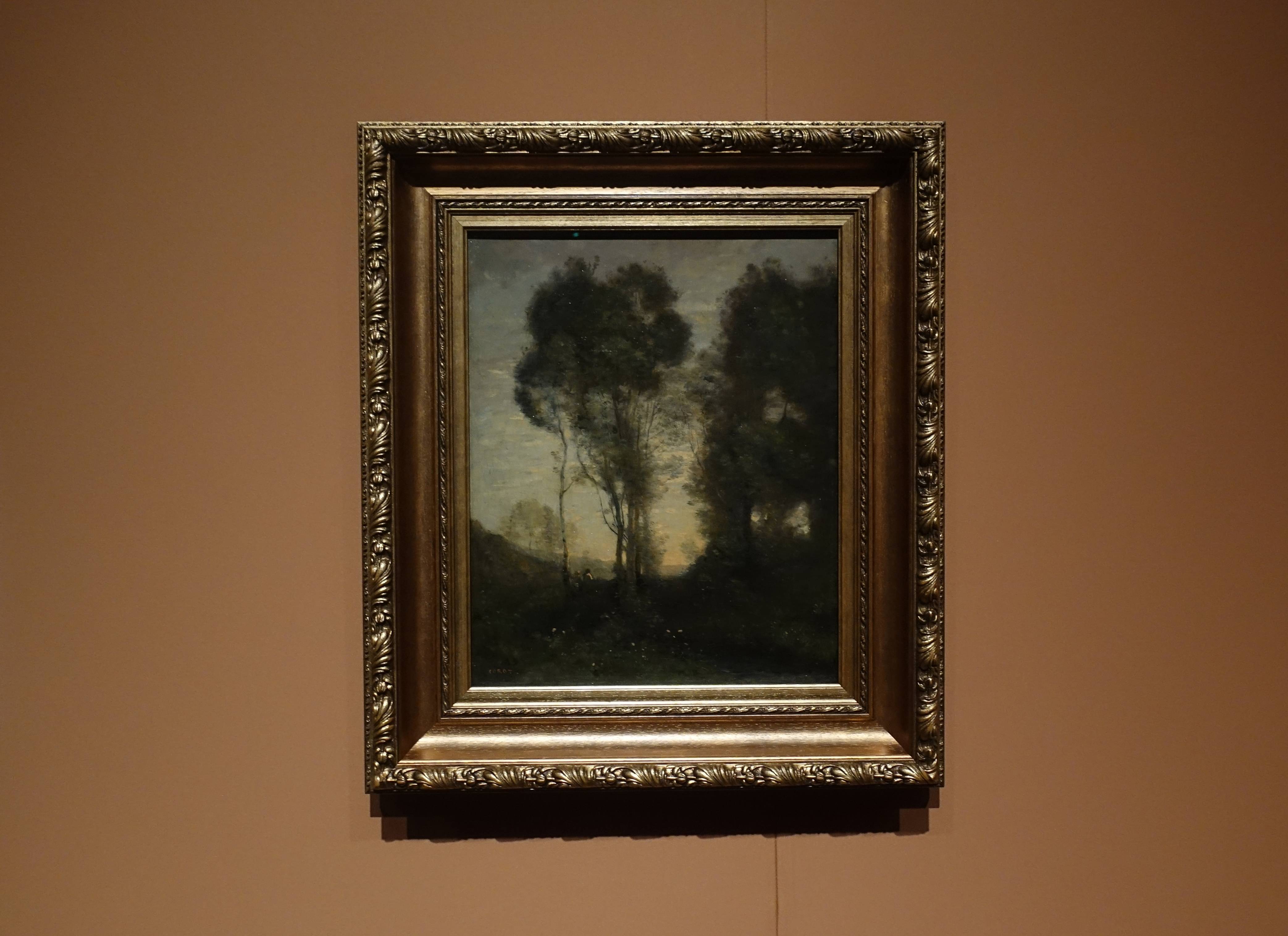 尚-巴蒂斯特•卡密爾•柯洛Jean-Baptiste-Camille Corot，《向晚 Evening》，油彩、畫布 Oil on canvas。