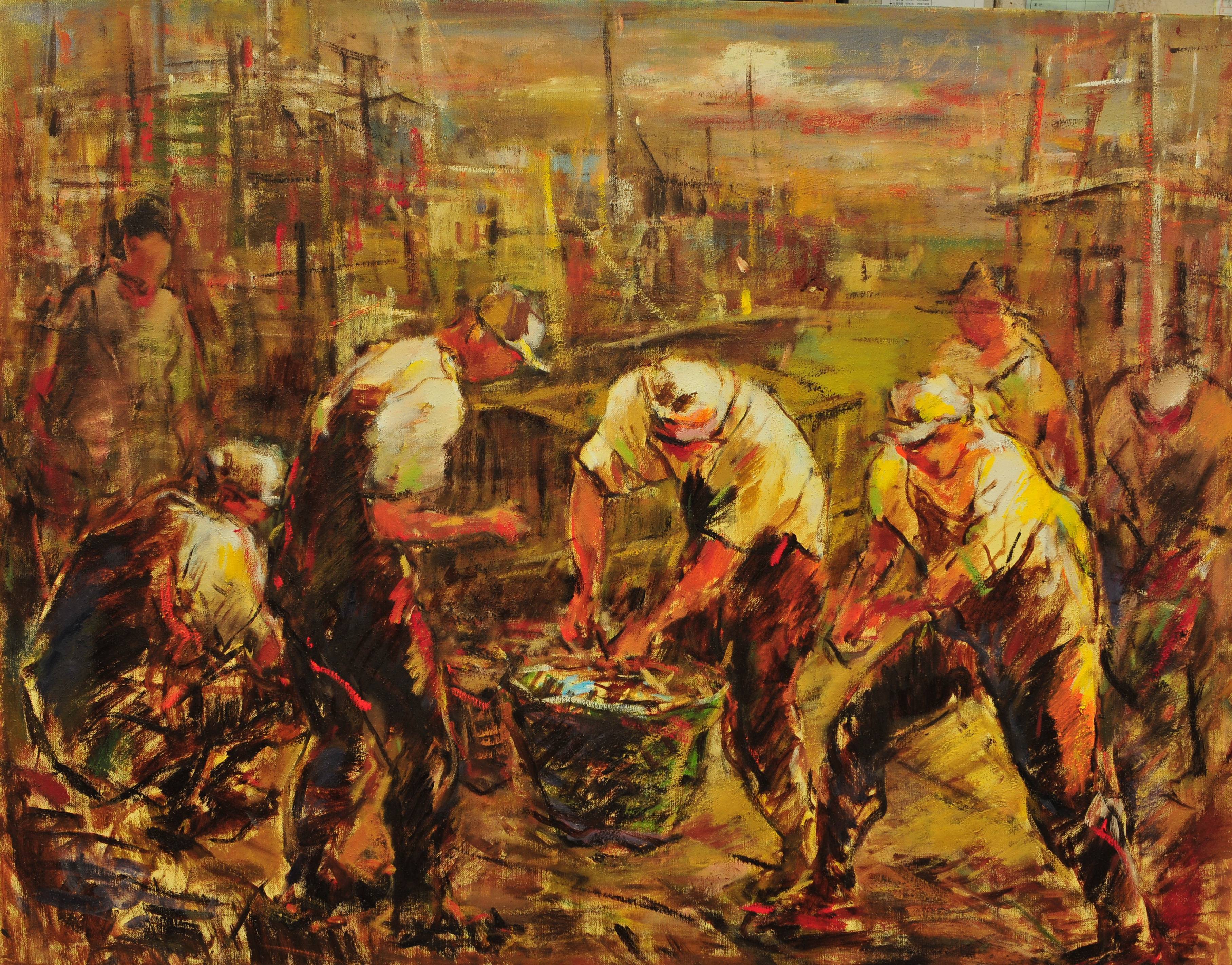 黃玉成|漁民圖II|2014|油彩|91x116.5cm