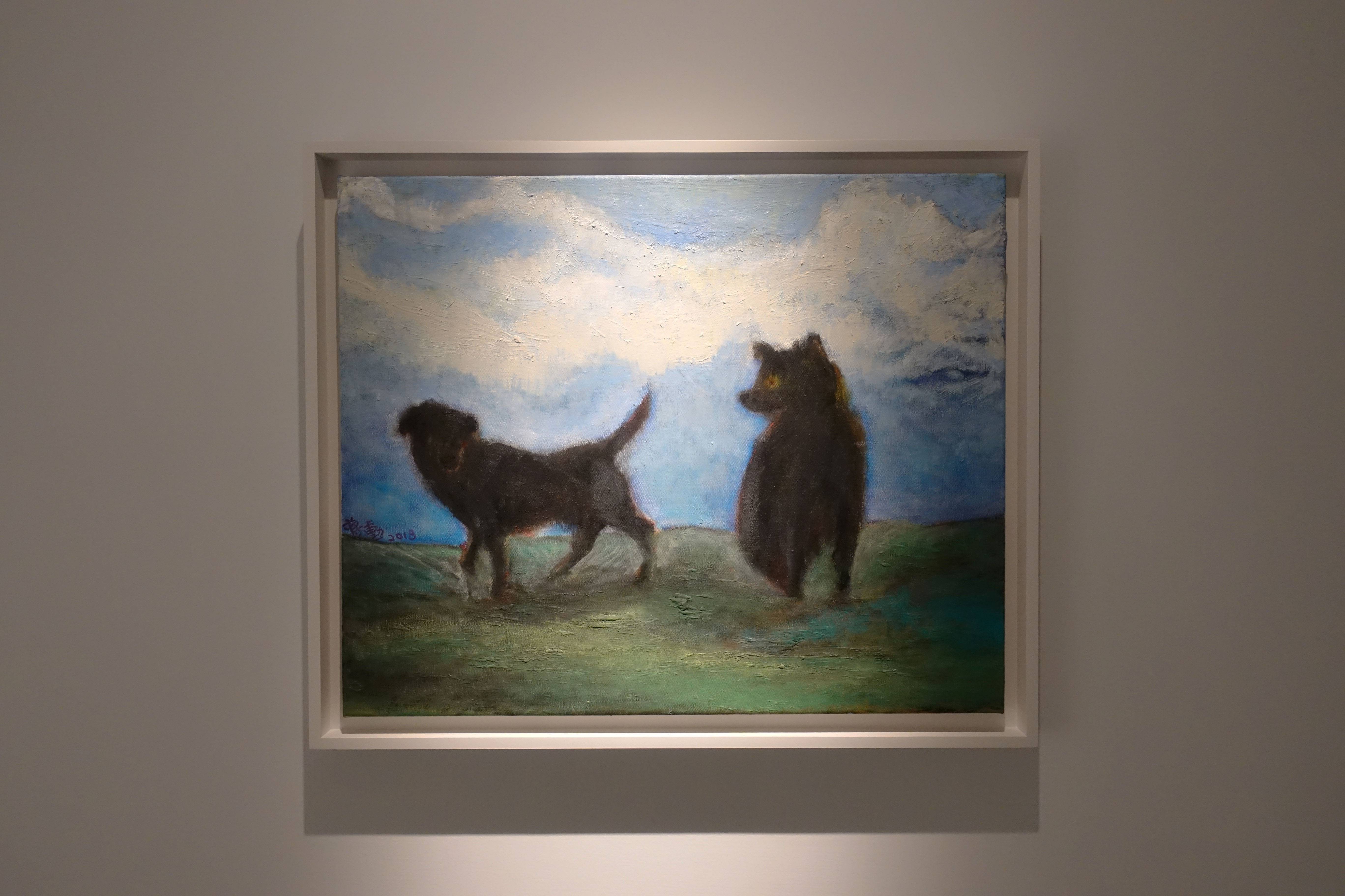 蔣勳，《流浪狗》，油彩畫布，53x65cm，2018。