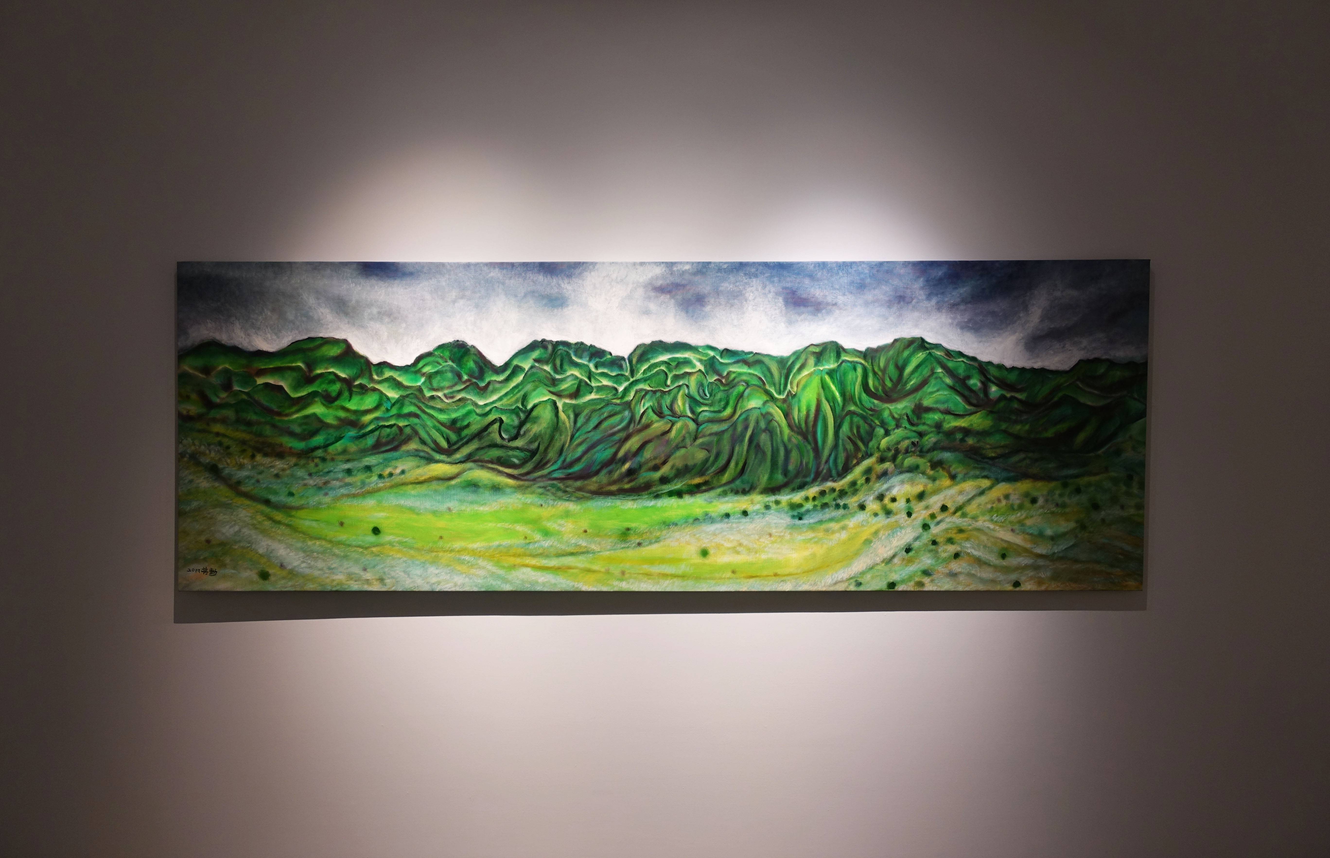 蔣勳，《縱谷之秋》，油彩畫布，92x270cm，2017。