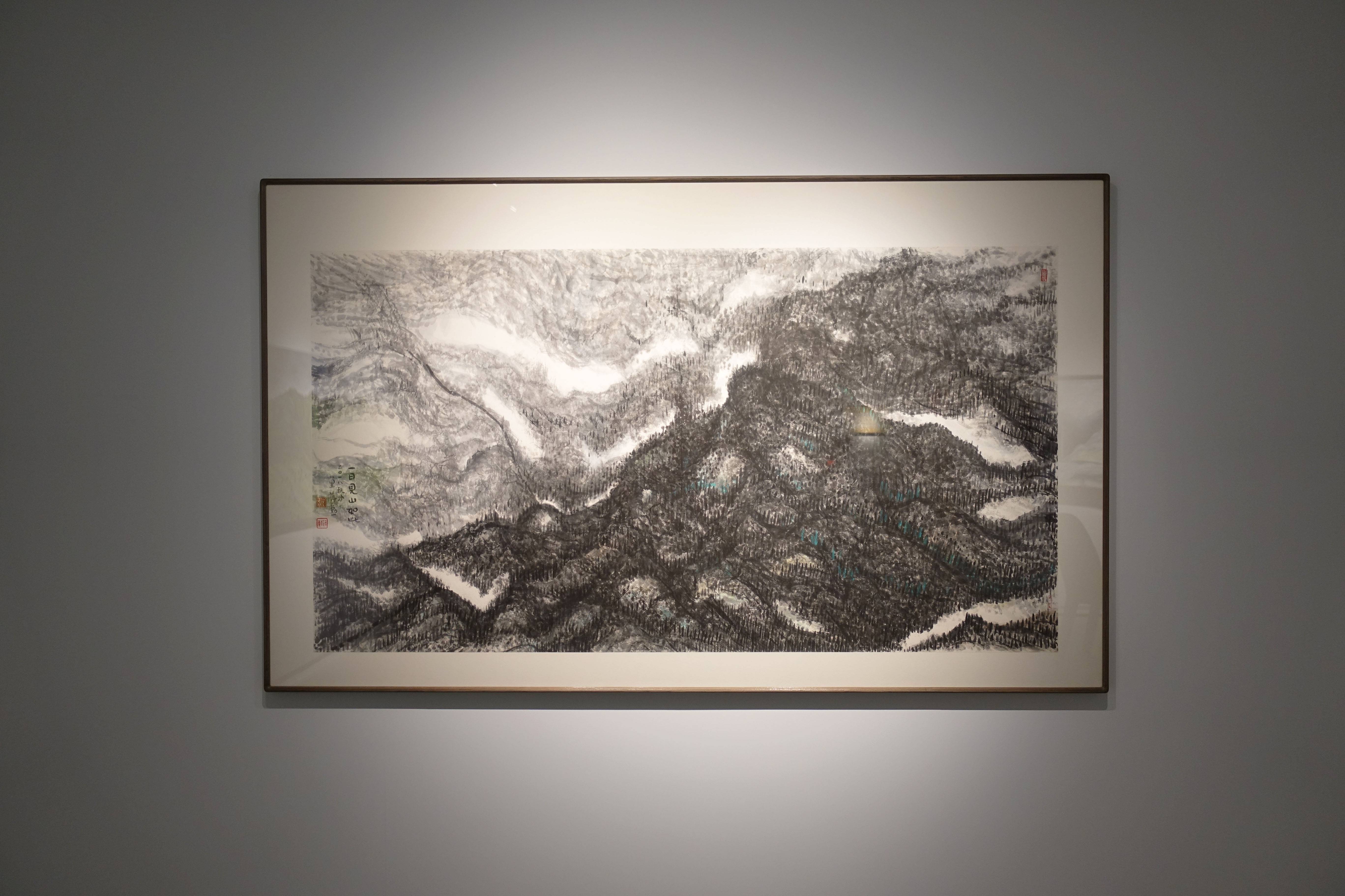 蔣勳，《見山如此》，水墨設色紙本，96x176cm，2018。