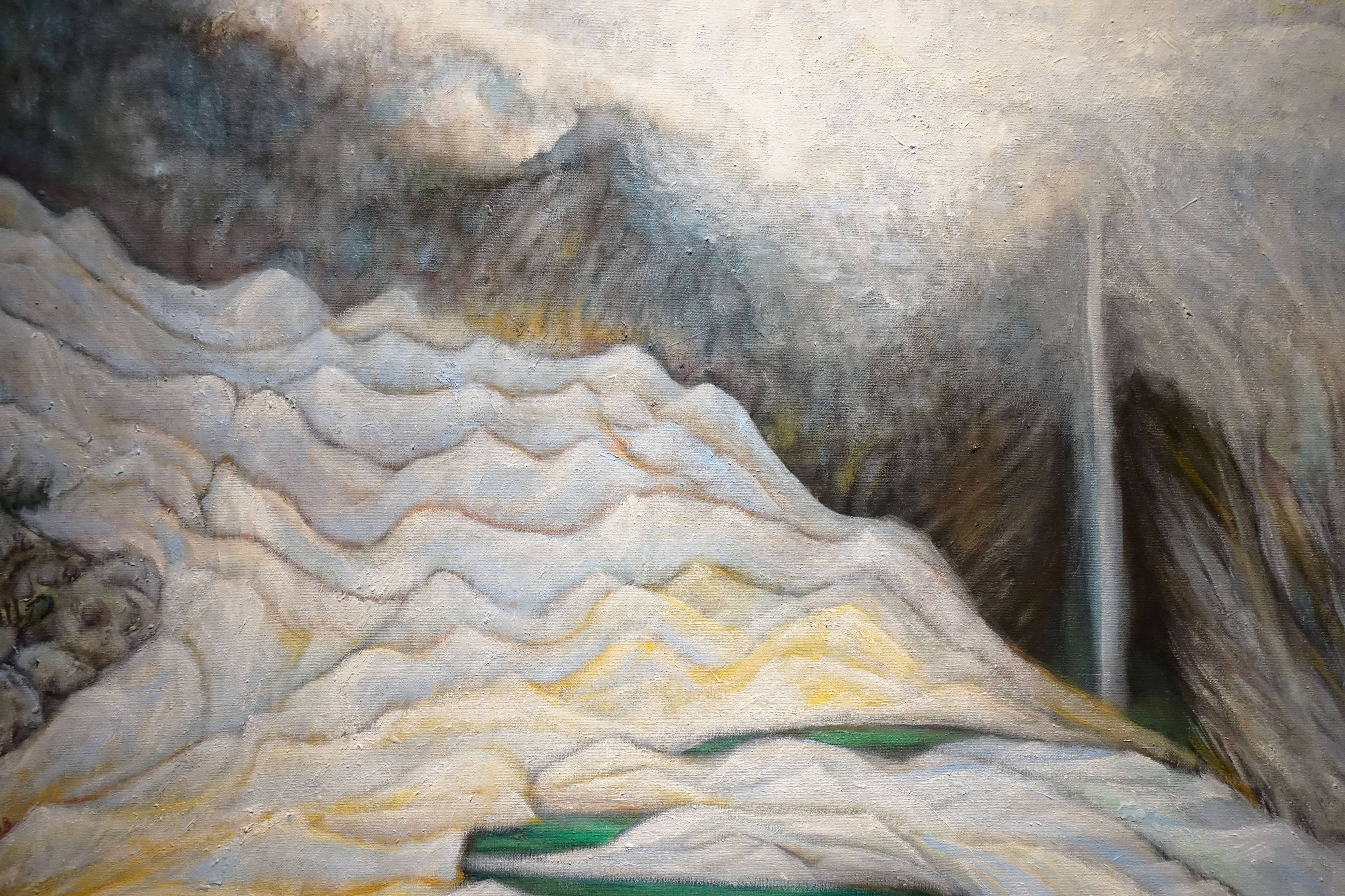 蔣勳，《立霧峽的月光》局部，油彩畫布，100x81.5cm，2018。