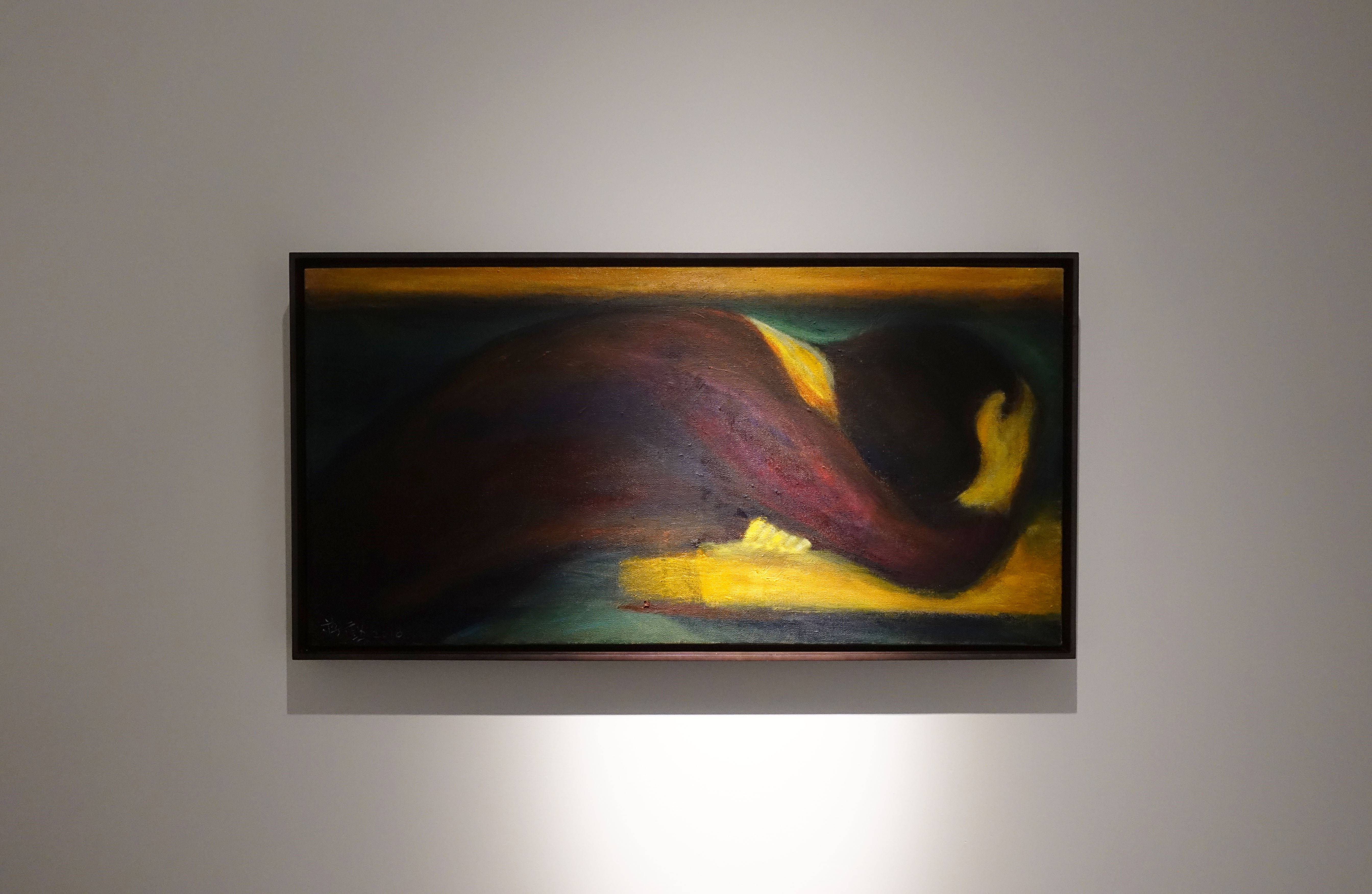 蔣勳，《小憩》，油彩畫布，50.5x100cm，2018。