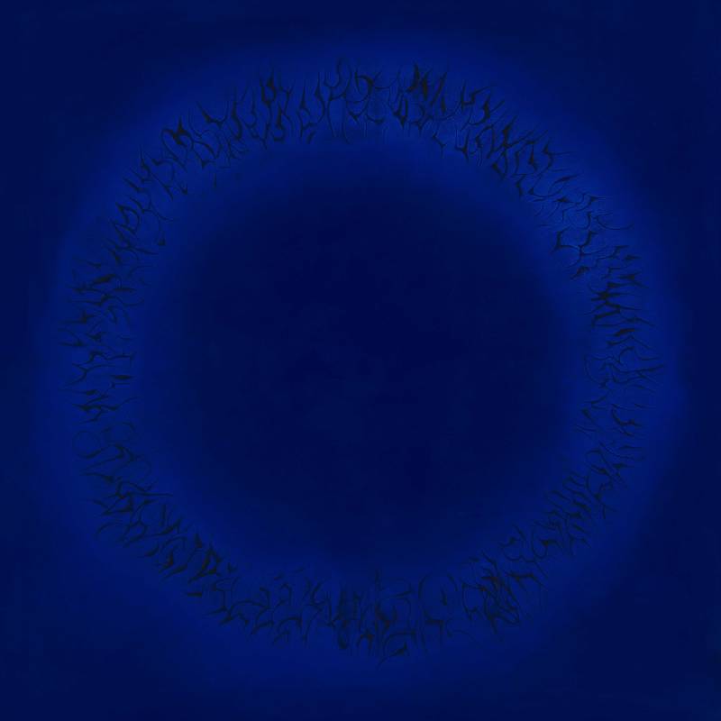 Jo Hsieh, None-Space P1, 120x120cm, 礦石粉末、壓克力樹脂、畫布, 2002