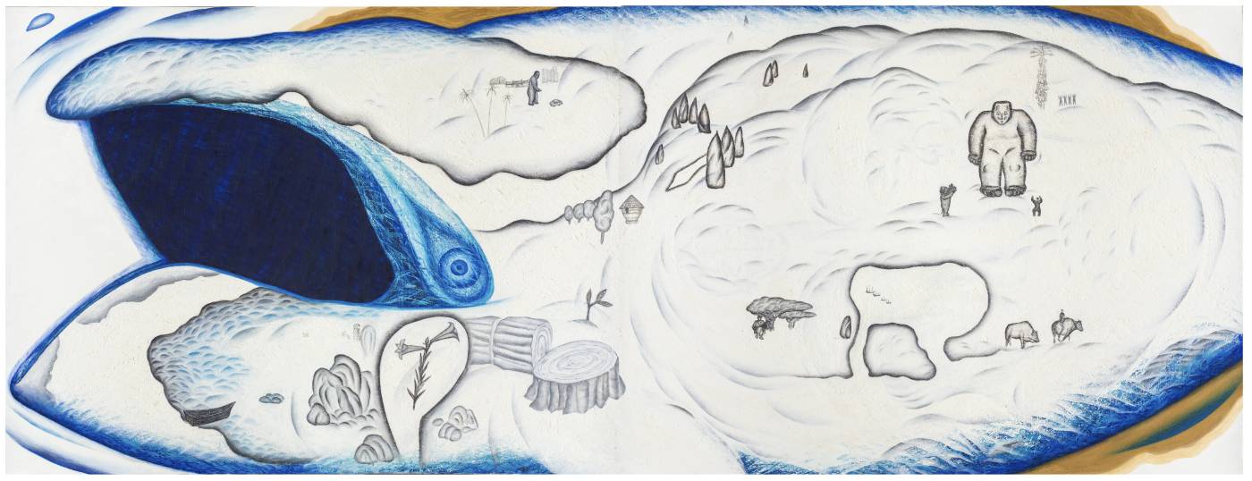 鄭建昌　1999　鯨紋傳奇　油彩畫布　520×194cm