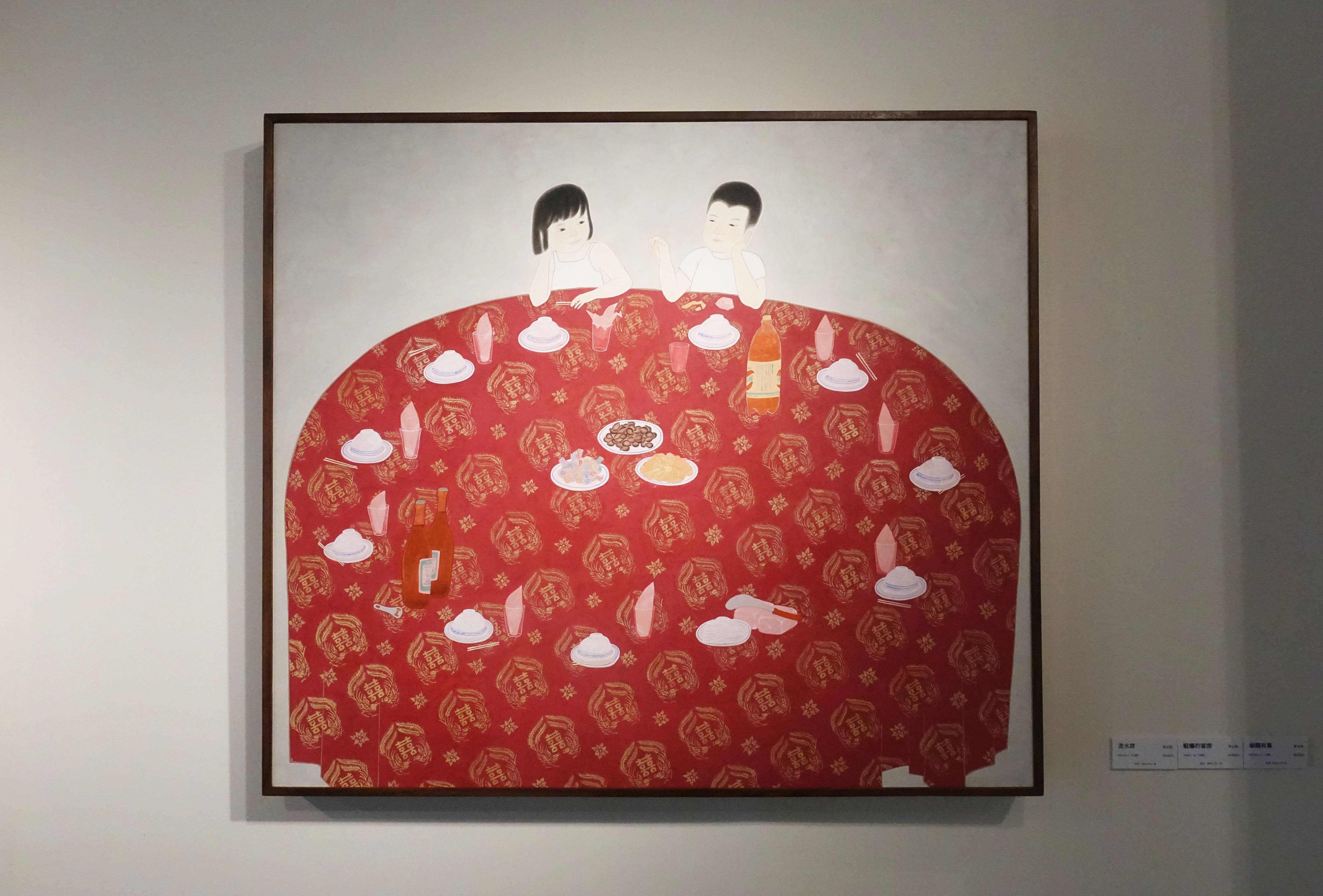 葉采薇，《維鵲有巢》，2017，紙本設色，88×100 cm。