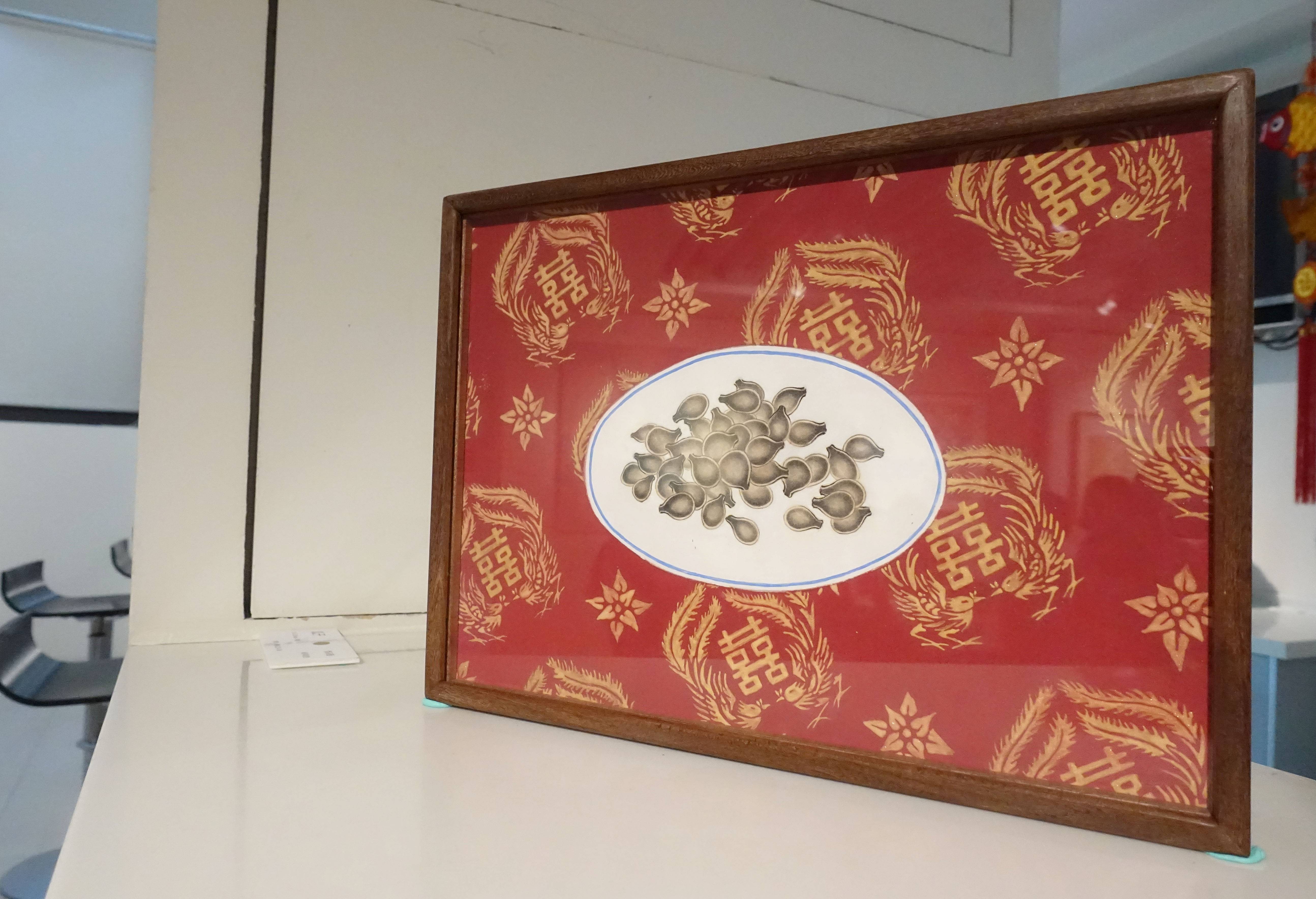 葉采薇，《瓜子》，2017，紙本設色，21 x 29 cm。