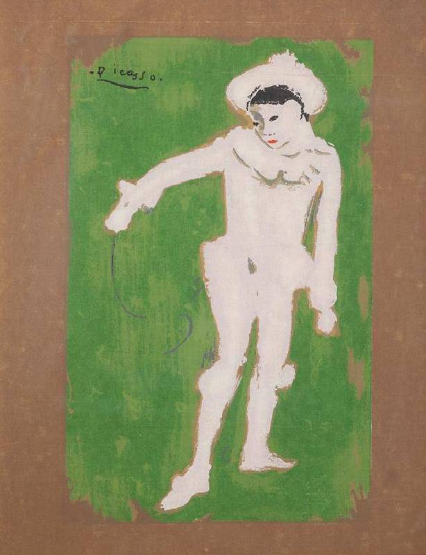 畢卡索，白色小丑，1901。