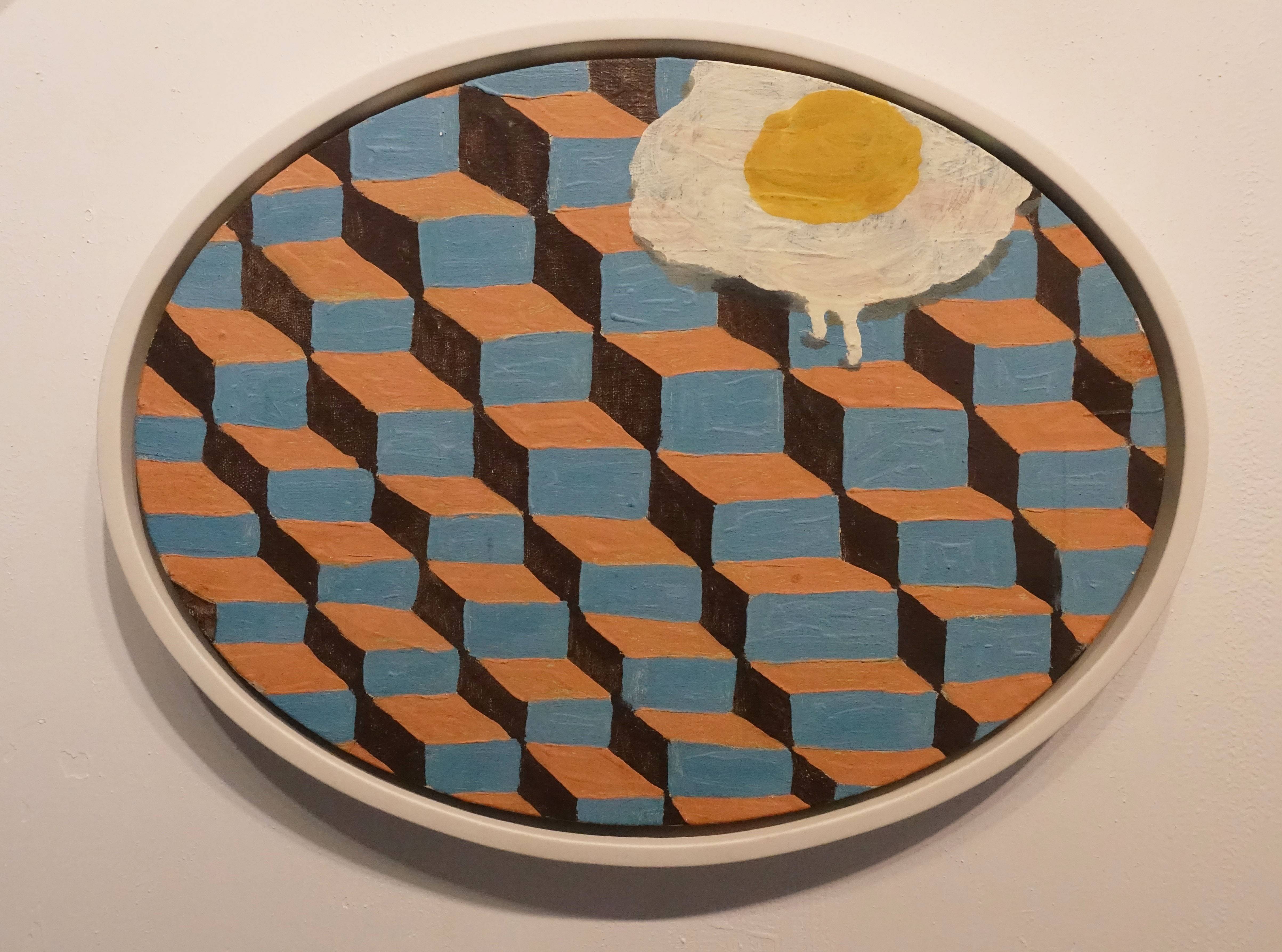 黃小燕，《荷包蛋》，油彩畫布，30.2x40.5cm，2014。