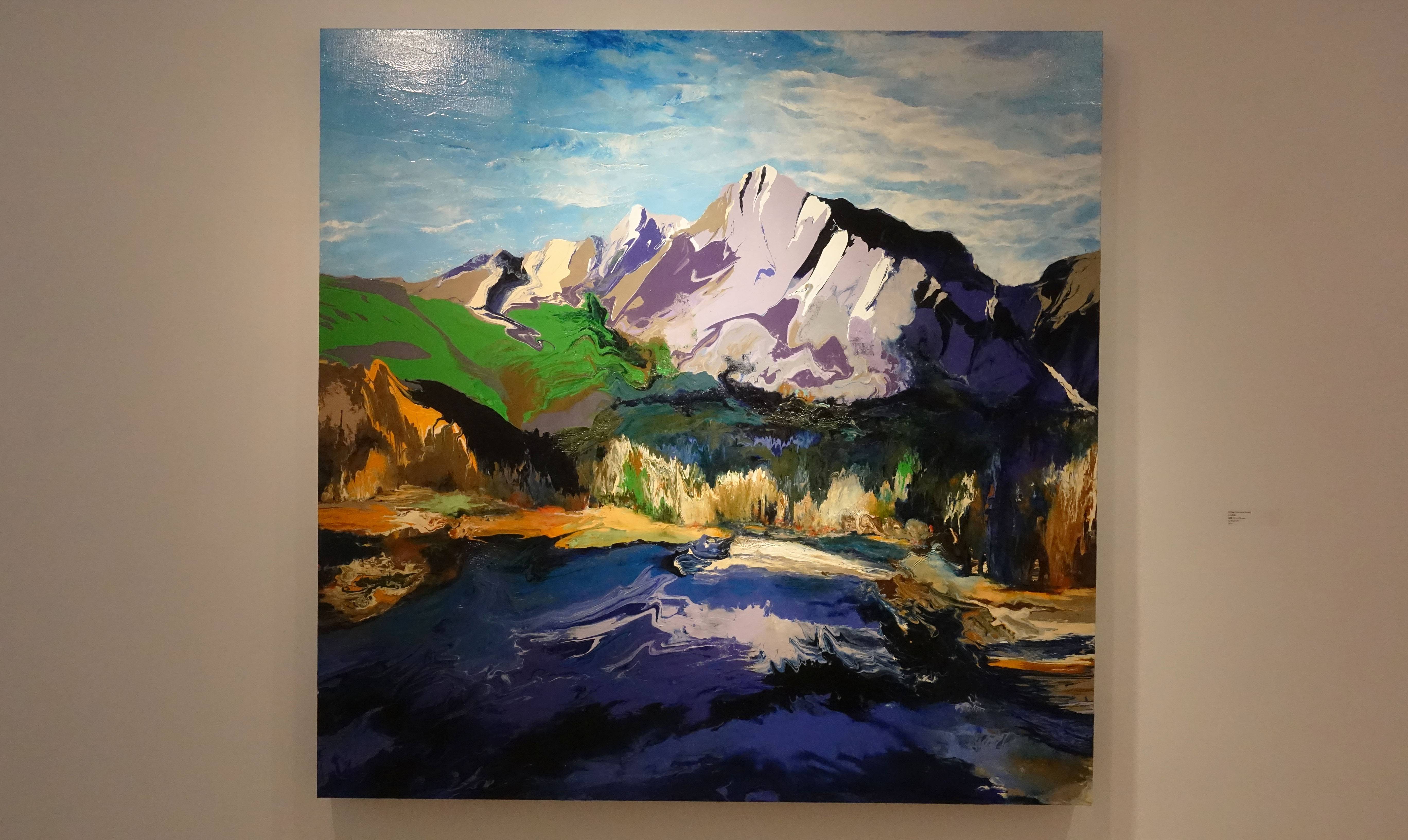 范巧貞，《山水對話》，油畫，2010。