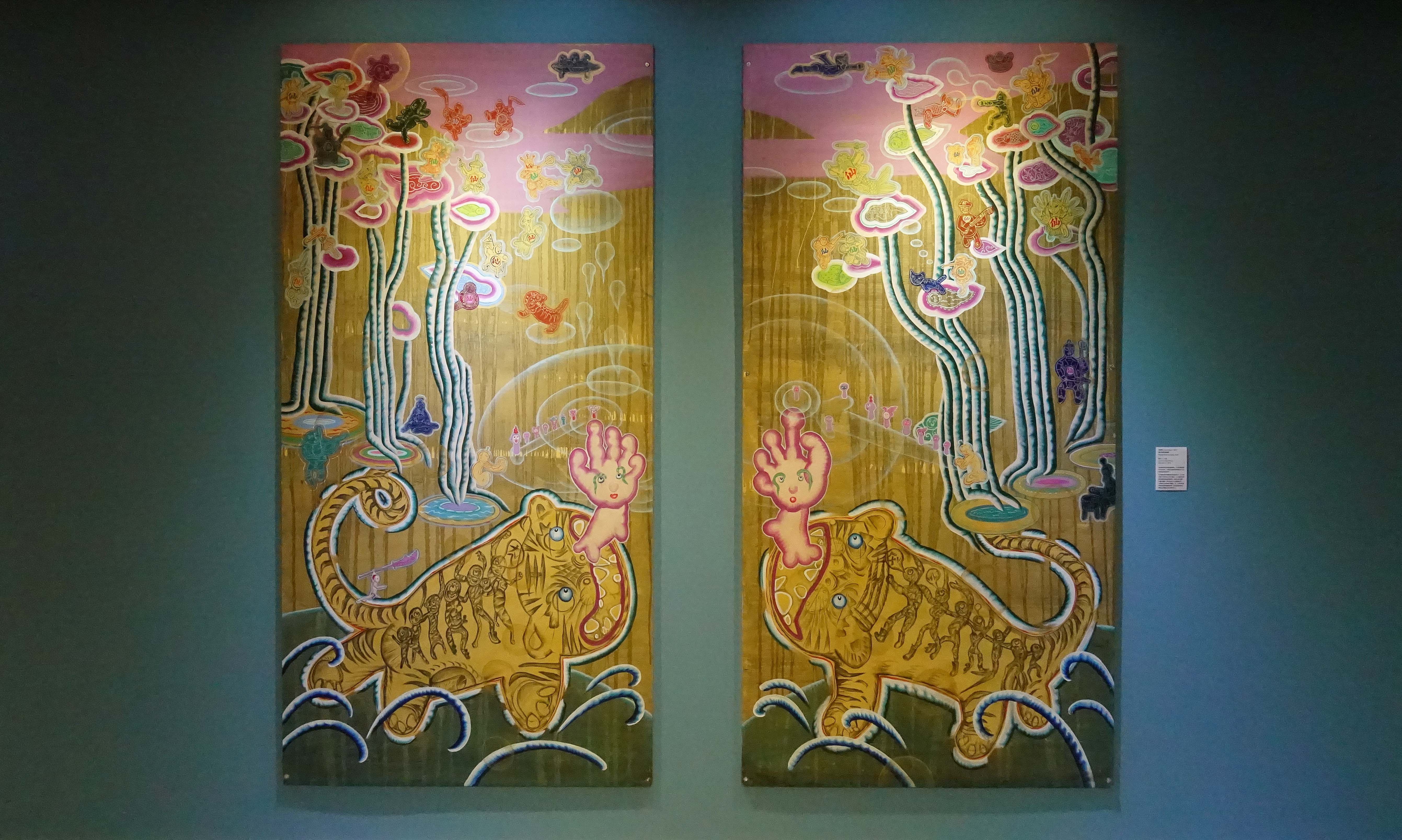 李俊陽，《雲林虎尾布袋戲》，壓克力木板，2012。