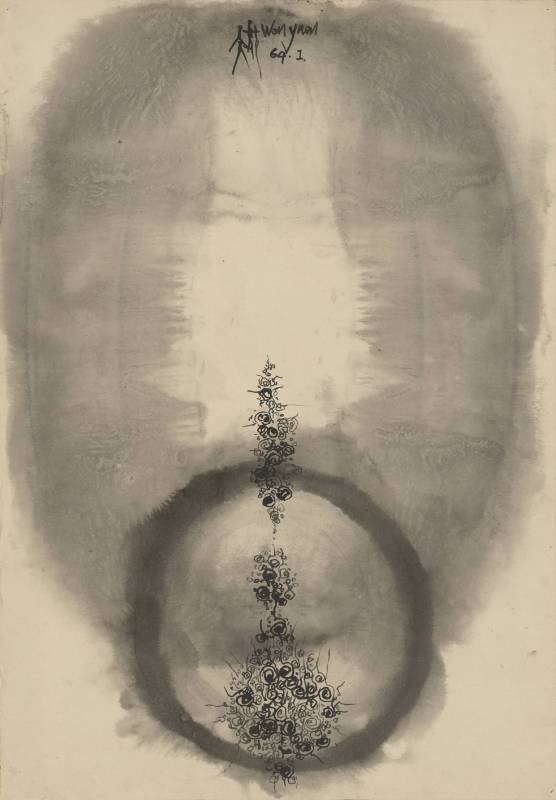 歐陽文苑《無題》，彩墨、紙，78x54.5cm，1964。圖/采泥藝術